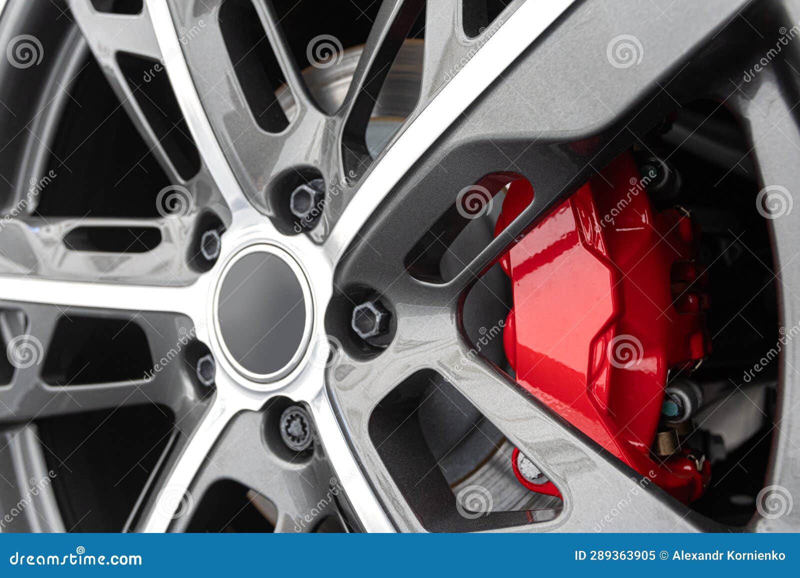 Red Brake calipers stock image. Image of speed, tyre 289363905