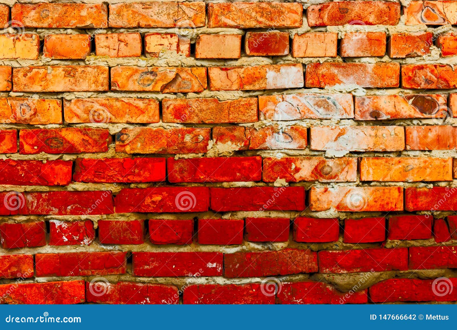 Red Brick Background Half Deep Red Stock Photo - Image of fence, building:  147666642