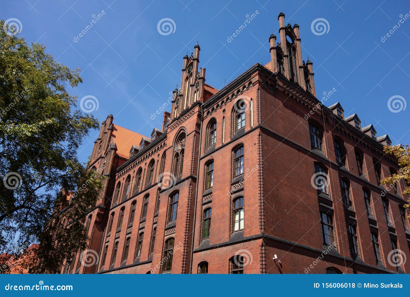 red brick historic building of metropolitan seminary metropolitalne wyÃÂ¼sze seminarium duchowne in wroclaw