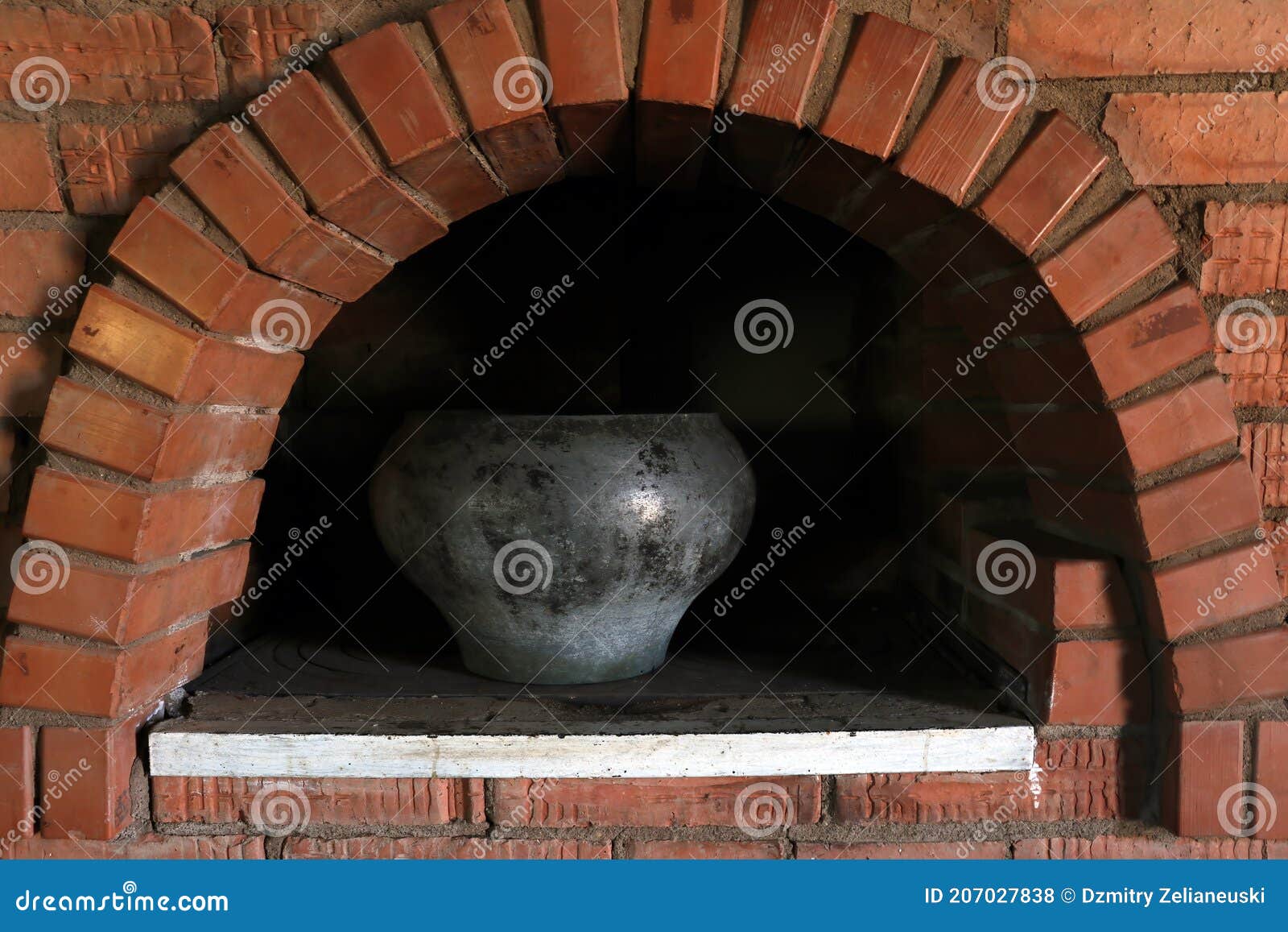 Red Brick Oven with Cast Iron Cooking Utensils Stock Photo Image of outdoor, empty 207027838