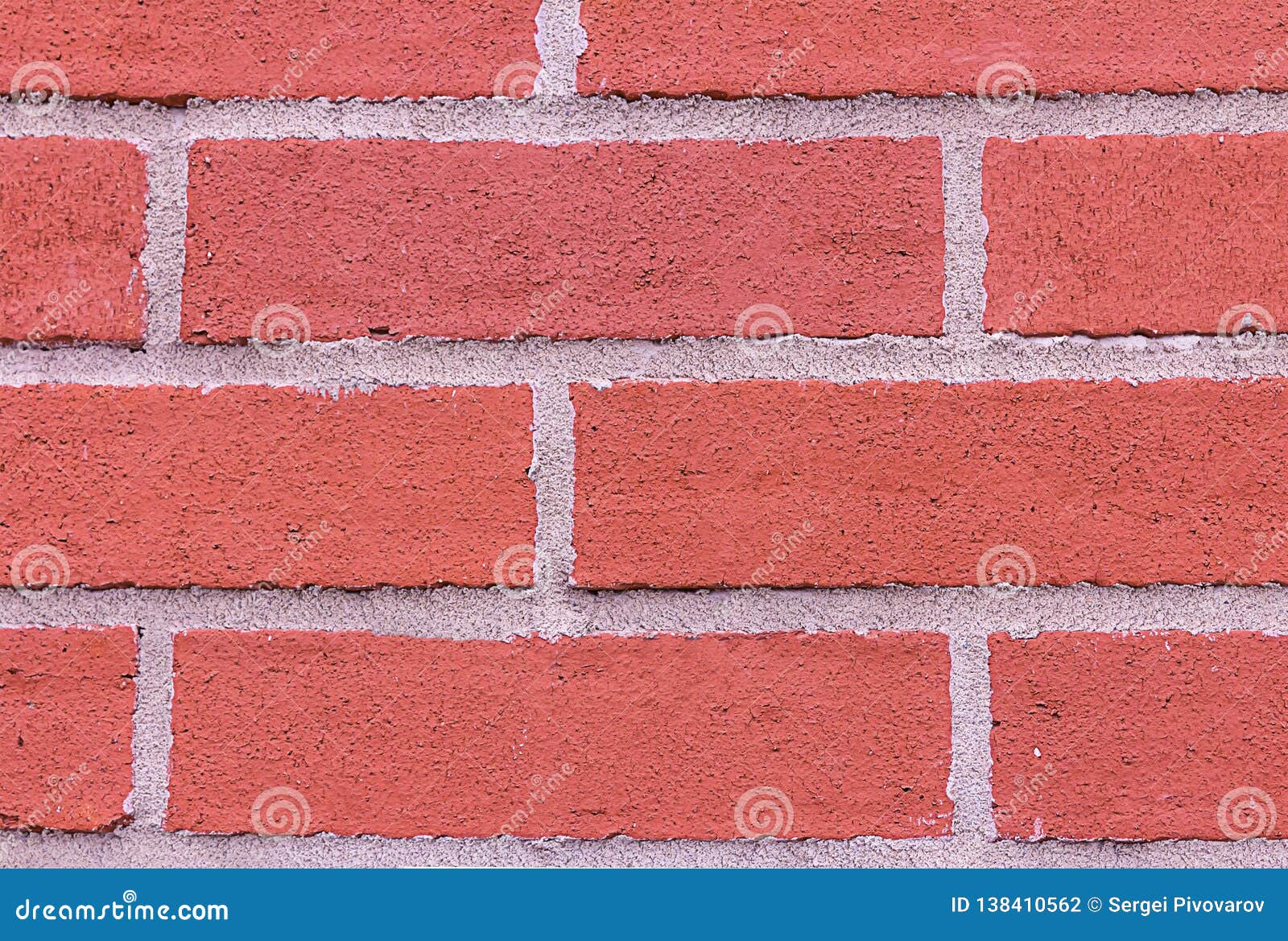 Red Brick Wall Horizontal Row Rectangle Stone Cement Stripes Grunge