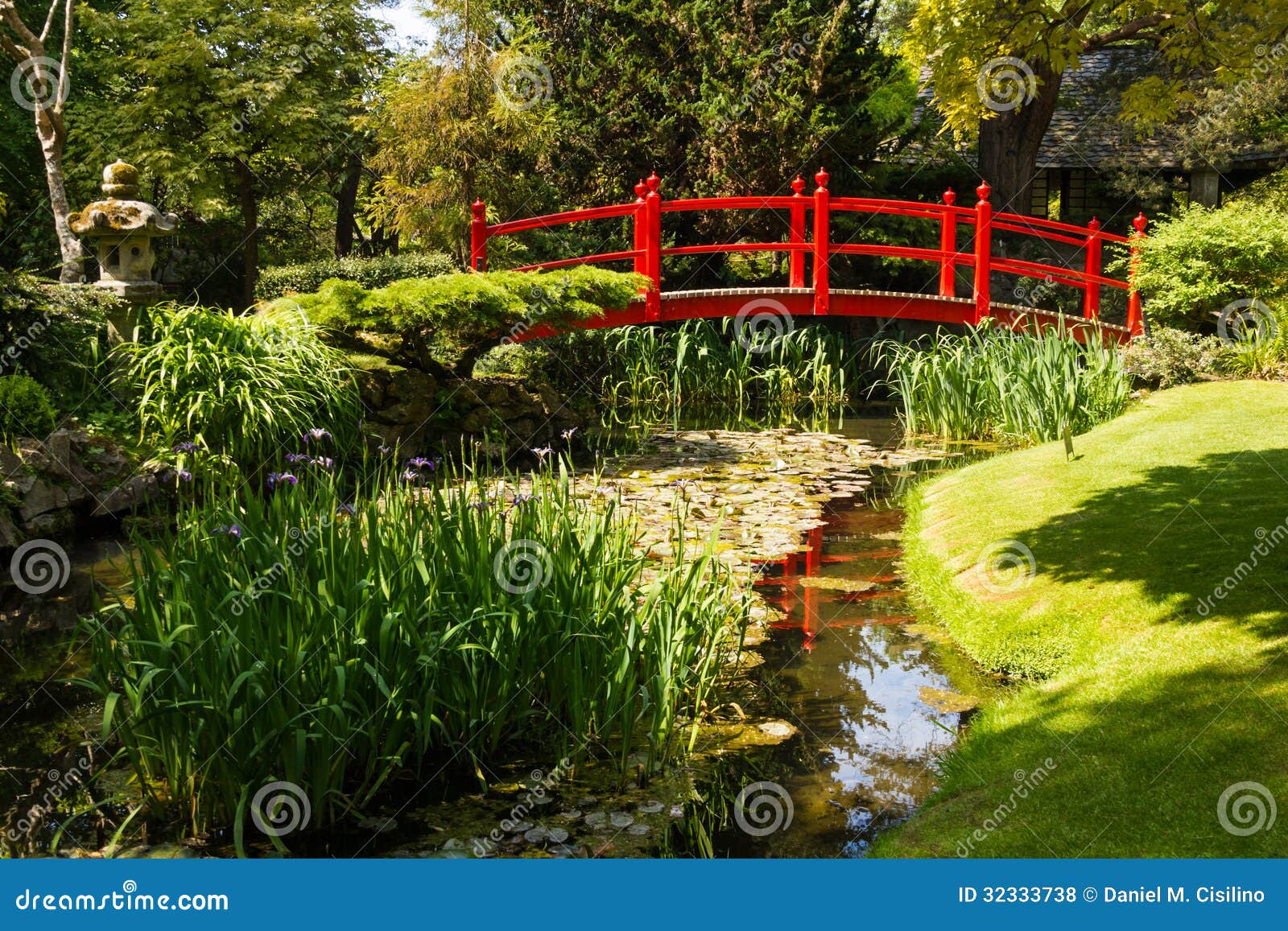 red bridge. irish national stud's japanese gardens. kildare. ireland