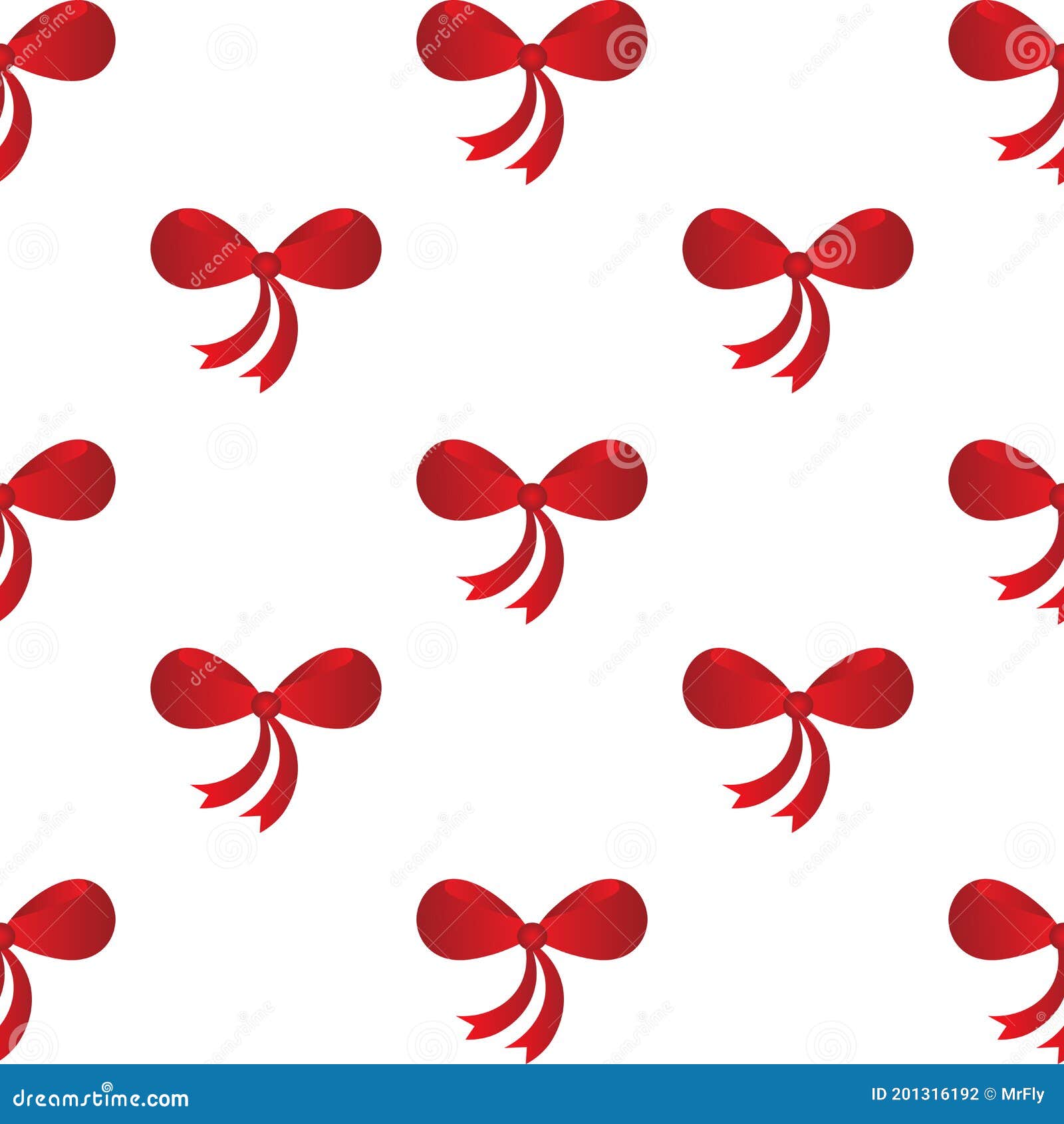 Red Bright Gift Wrap Bow, Vector Illustration Stock Vector