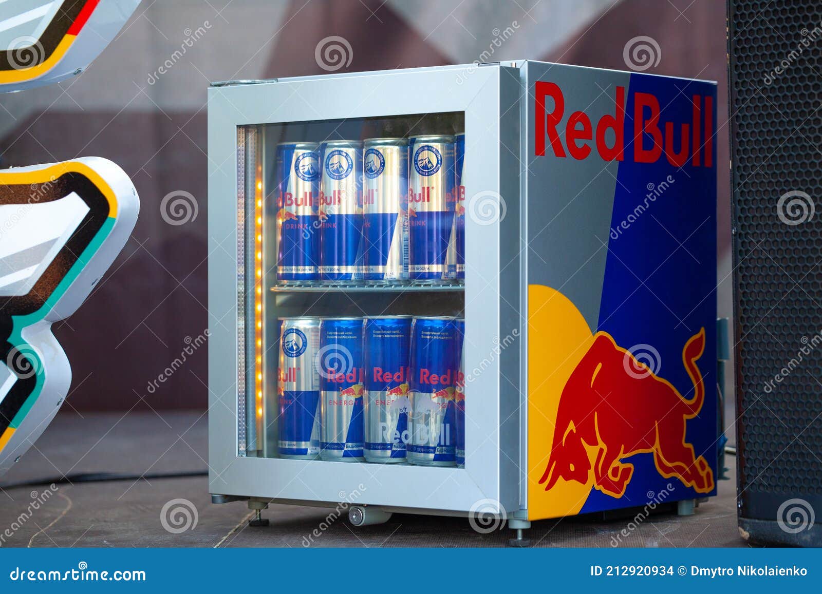 red bull mini fridge