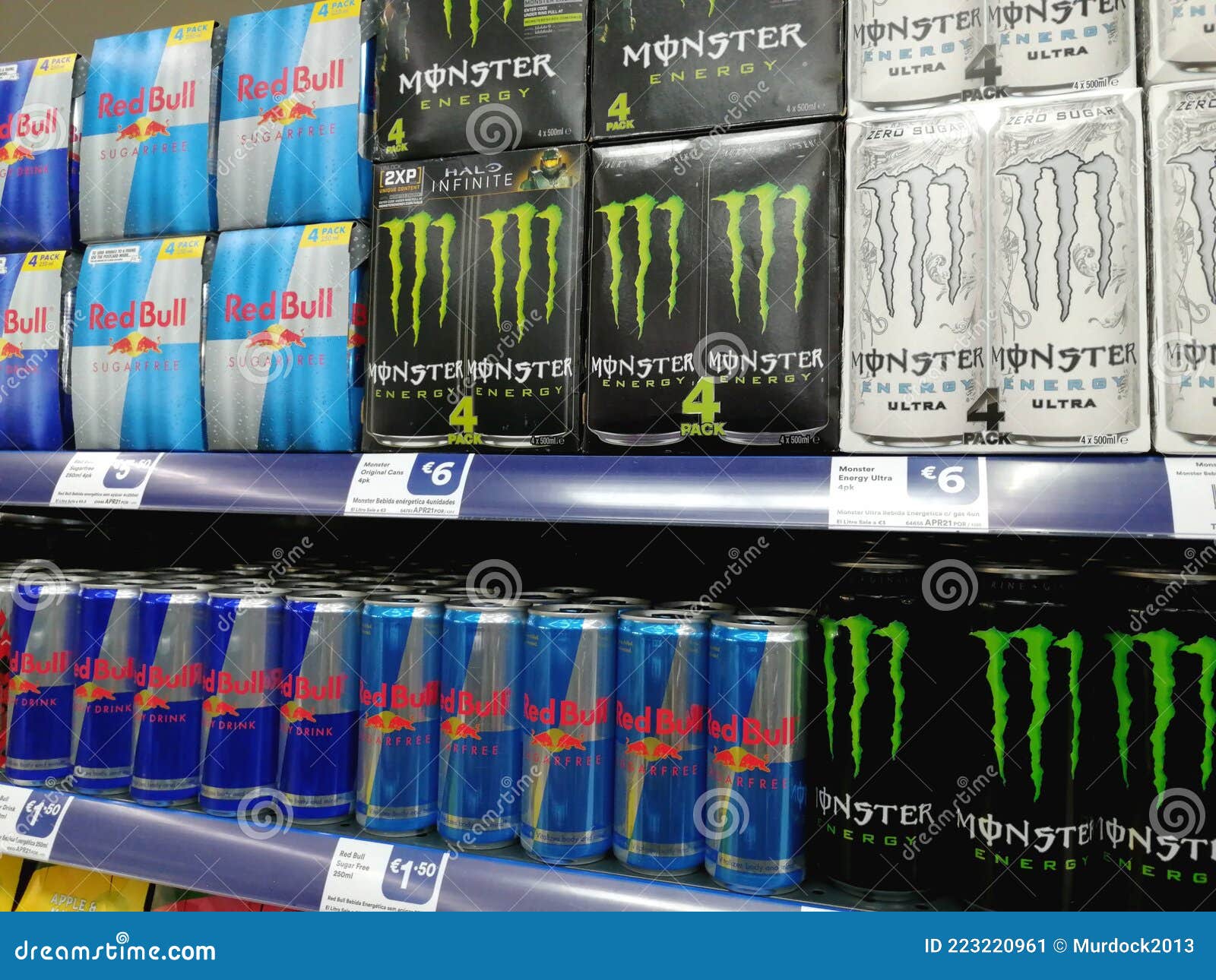 Red Bull and Monster Energy Drinks for Sale in a Store Editorial Photo -  Image of athletes, caffeine: 223220961