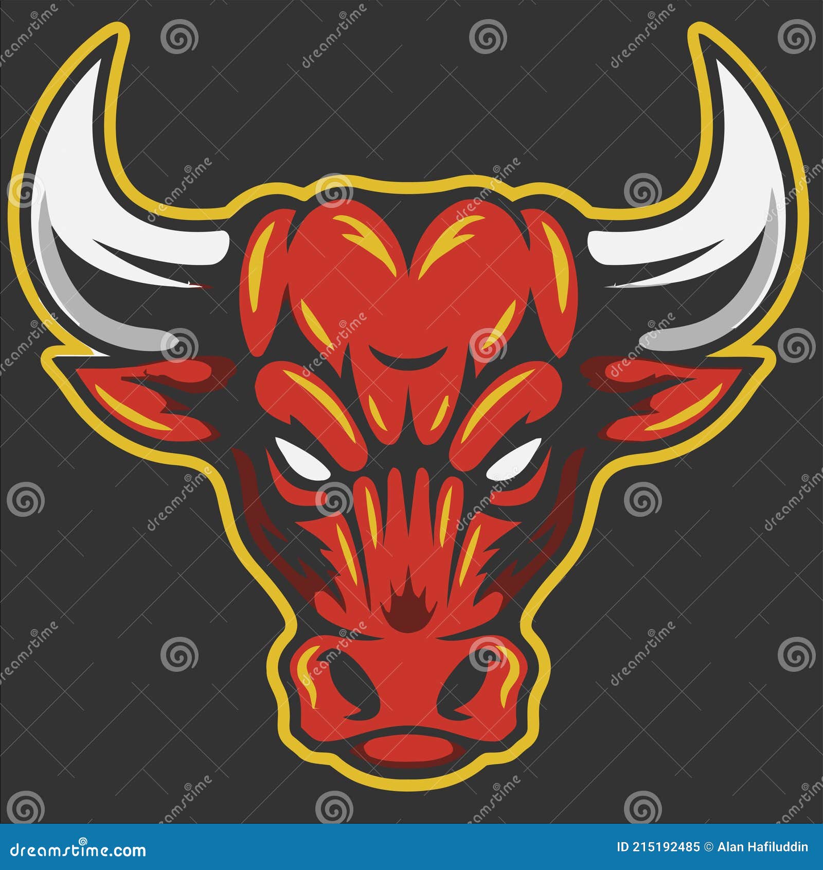 Red Bull S Head Logo Ilustration For Tattoo Stock Vector Illustration Of Beast Farm