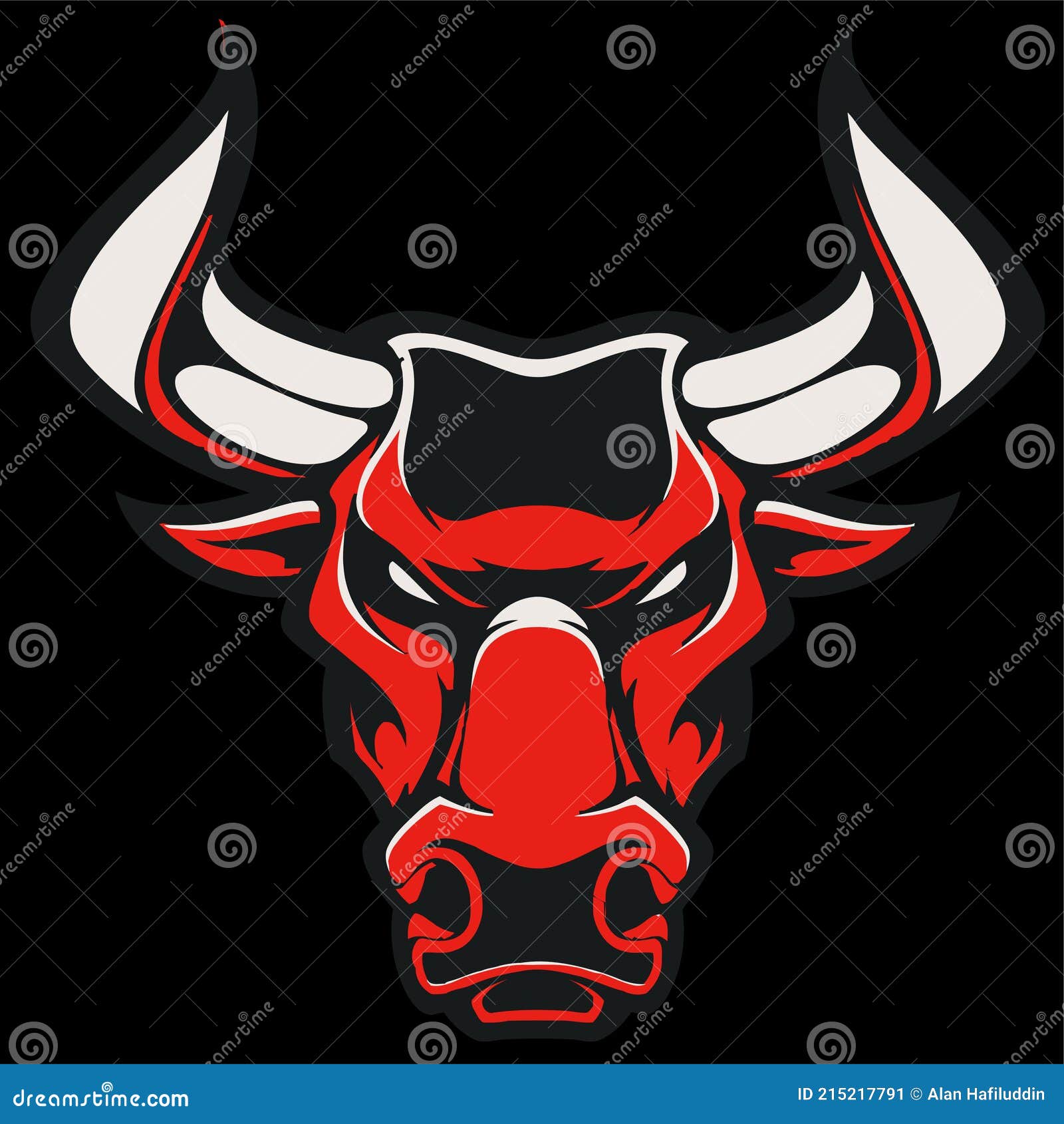 Red Bull S Head Logo Ilustration For Tattoo Eps 10 Stock Vector Illustration Of Bullfight Background