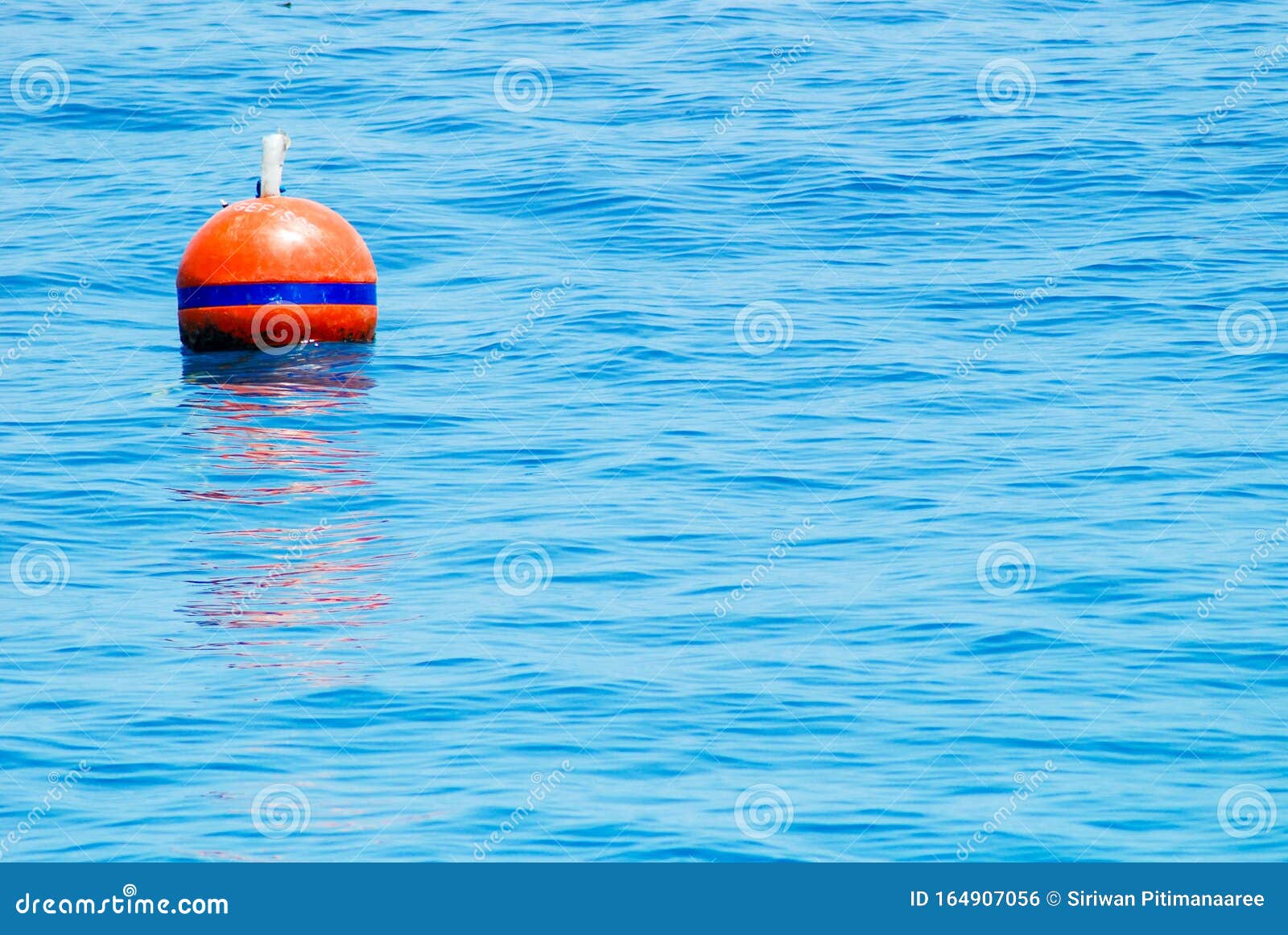 Red Buoy Floating in the Sea Stock Photo - Image of mediterranean, anchor:  164907056