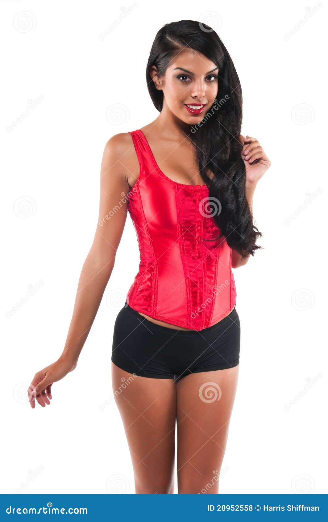 red bustier