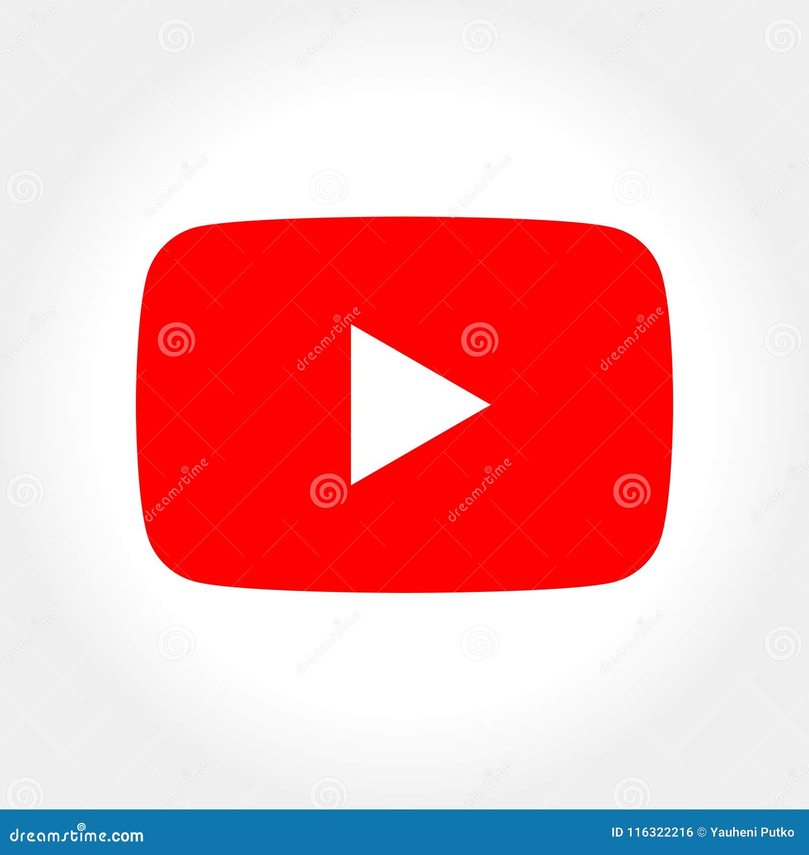 Red Button Social Media YouTube Isolated on White. Editorial Photo ...