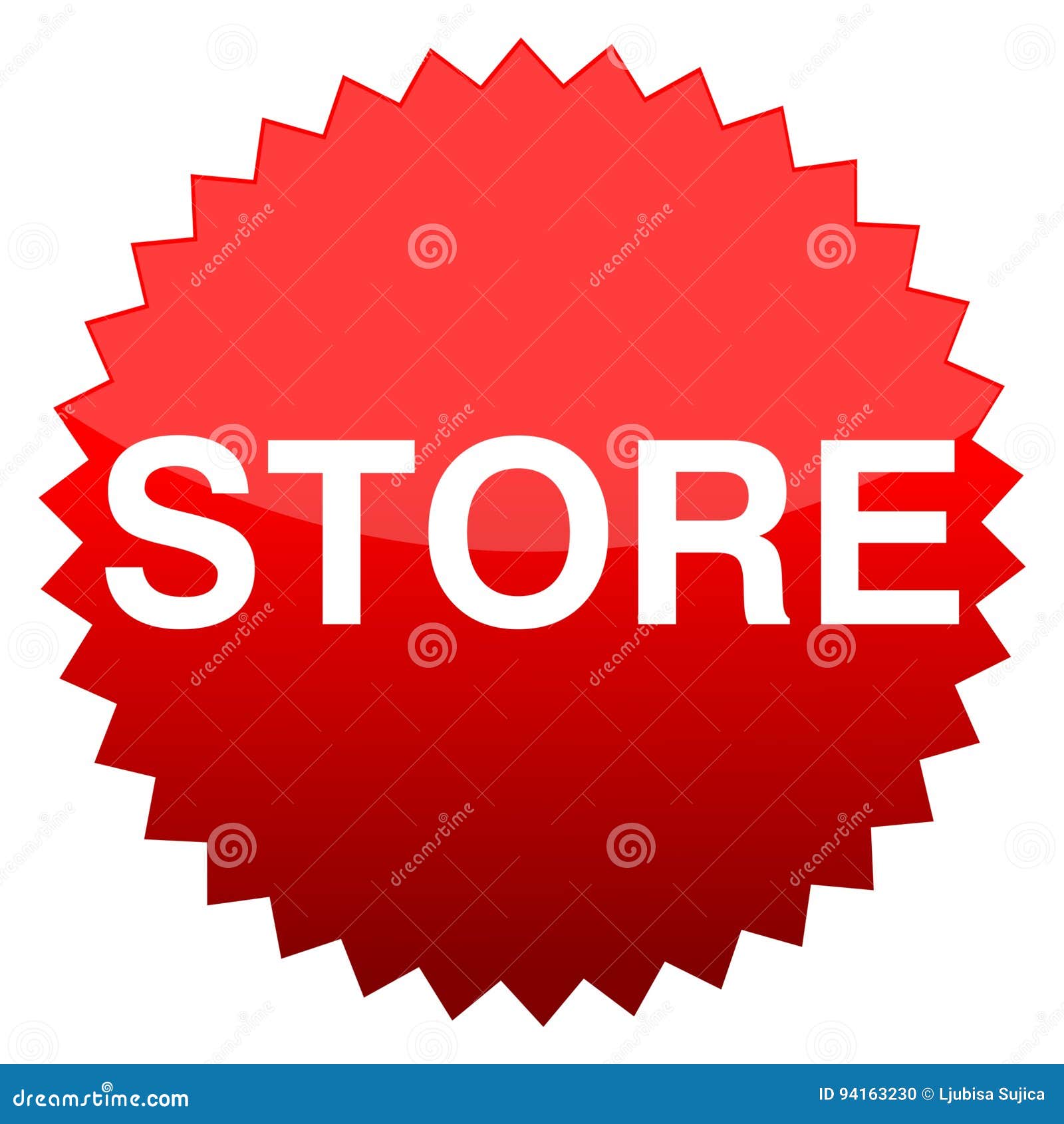 Red button store stock vector. Illustration of cartoon 94163230
