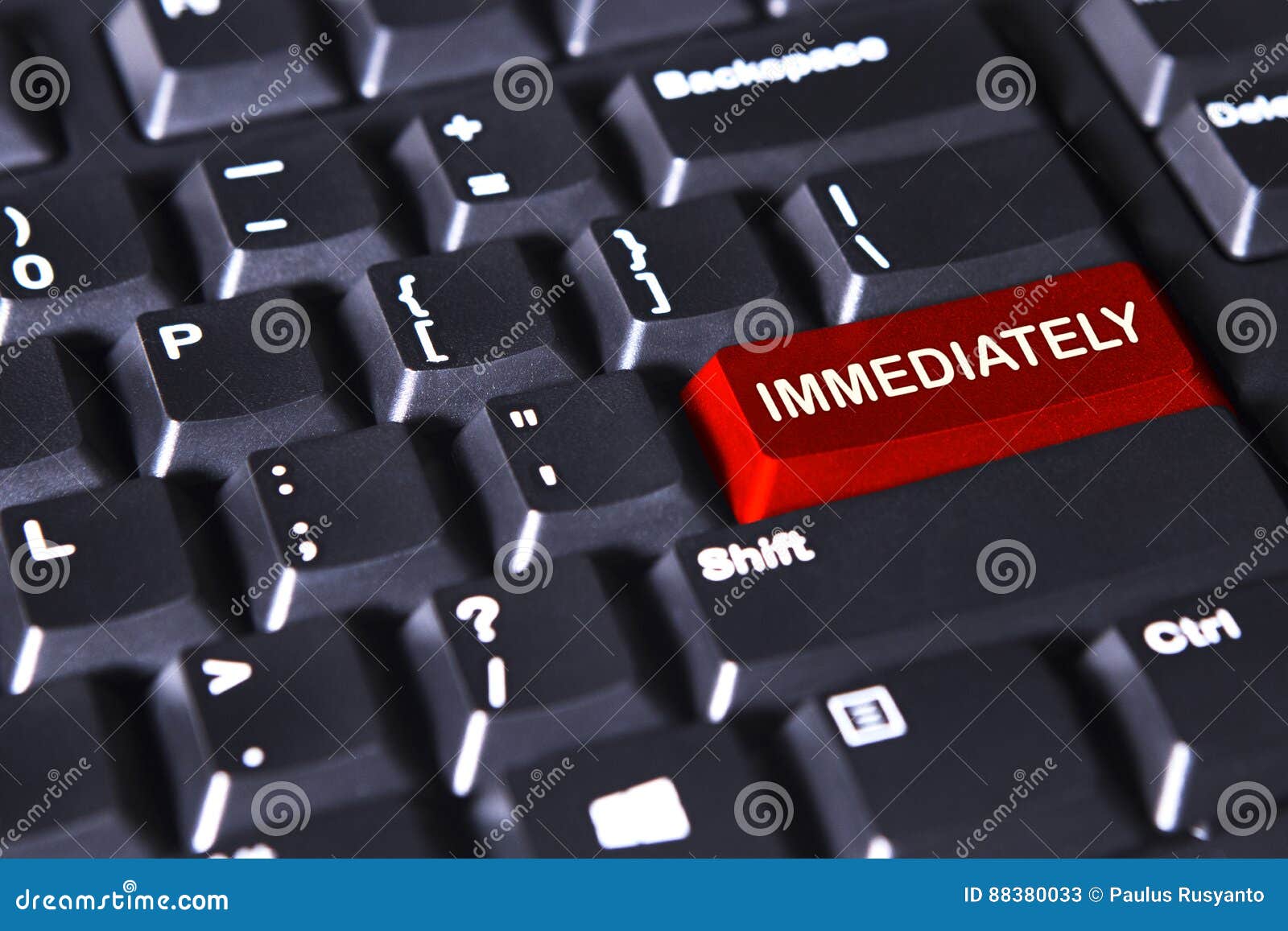 red button with text of immediately