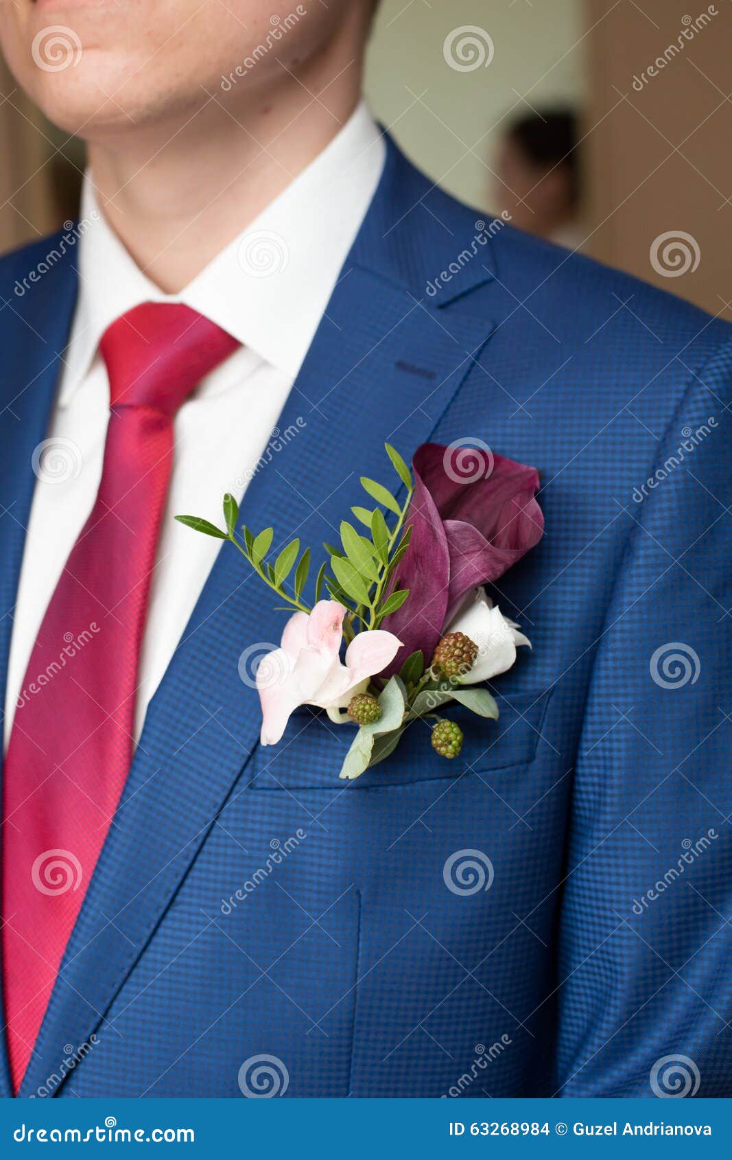 Red Buttonhole of the Groom Stock Photo Image of floral, light 63268984