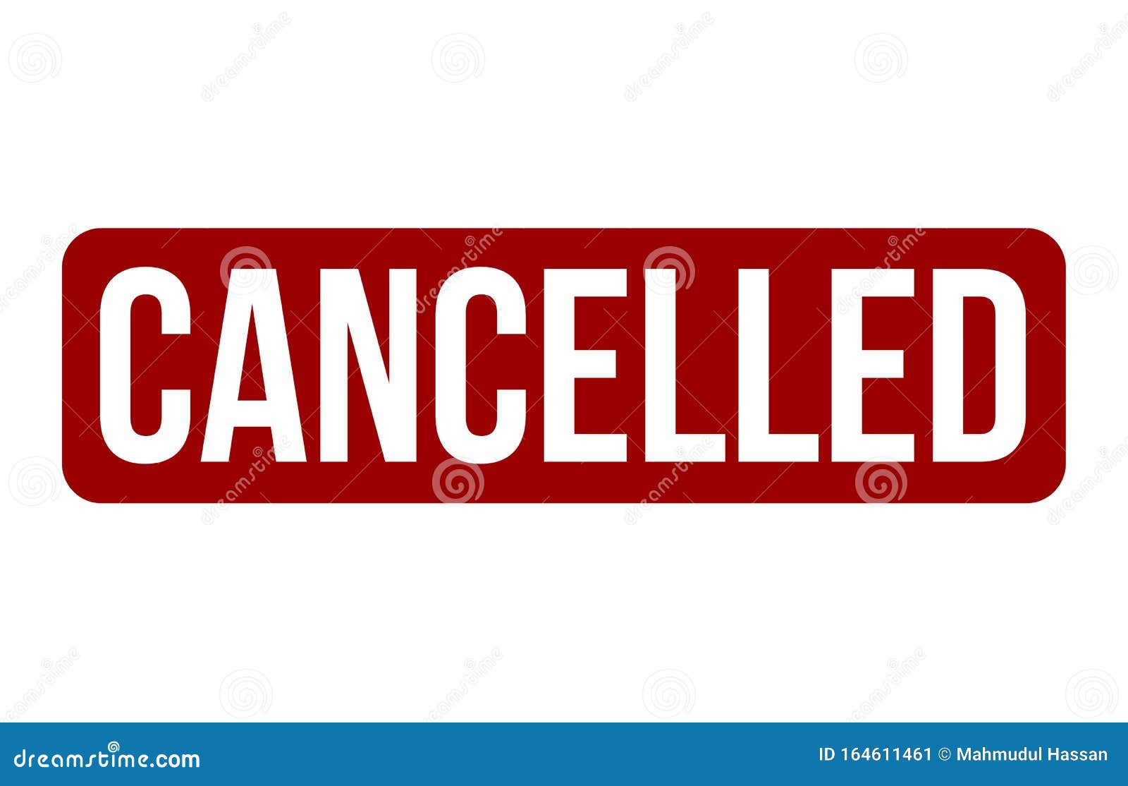 Red Cancelled Rubber Stamp Isolated on White Background Stock Vector
