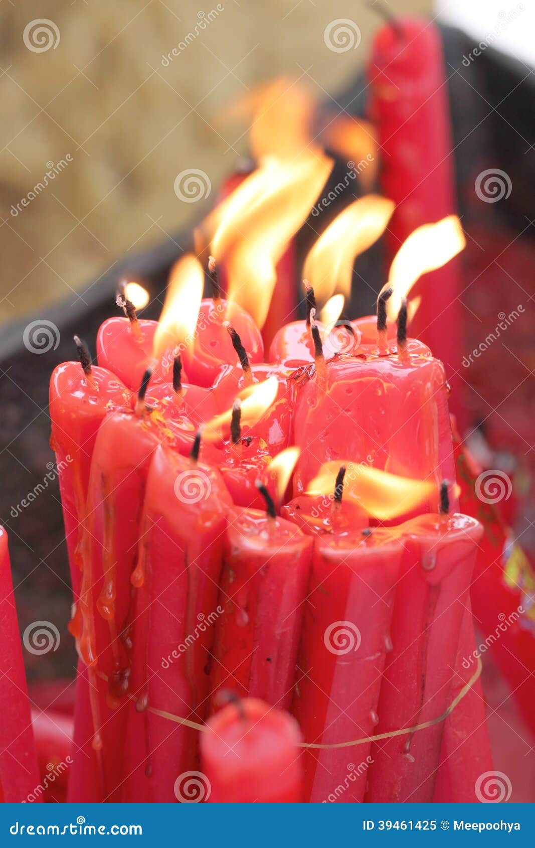 Red candle of burning. stock image. Image of burn, light 39461425