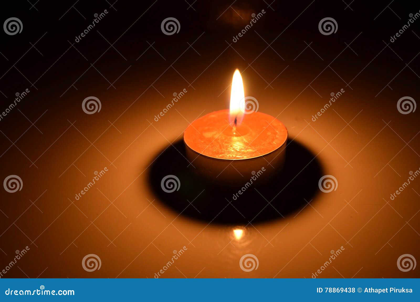 Red Candle Light with Shadow and Reflection Stock Photo Image of