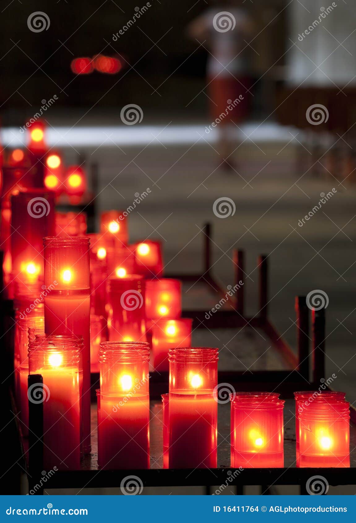Red Candles in Church stock photo. Image of light, prayers 16411764