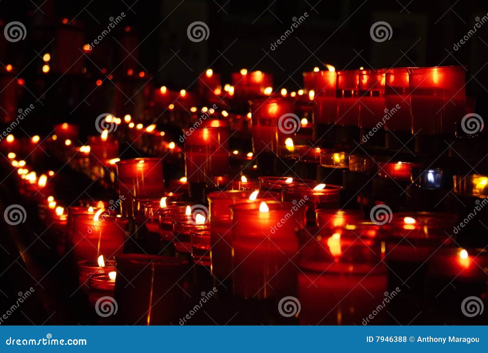 Red candles in church stock photo. Image of christianity 7946388