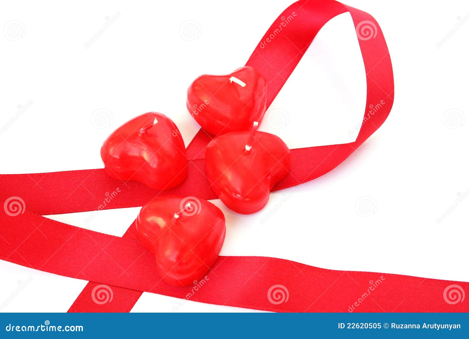 Red candles and ribbon stock image. Image of concept 22620505