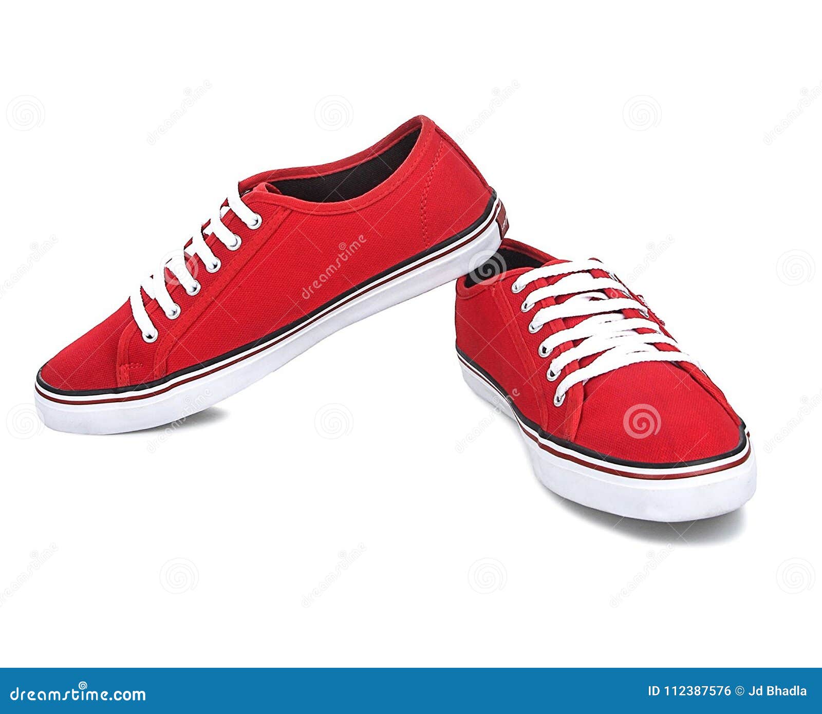 Red Canvas Shoes Isolated on White Background,Canvas Shoes in White ...