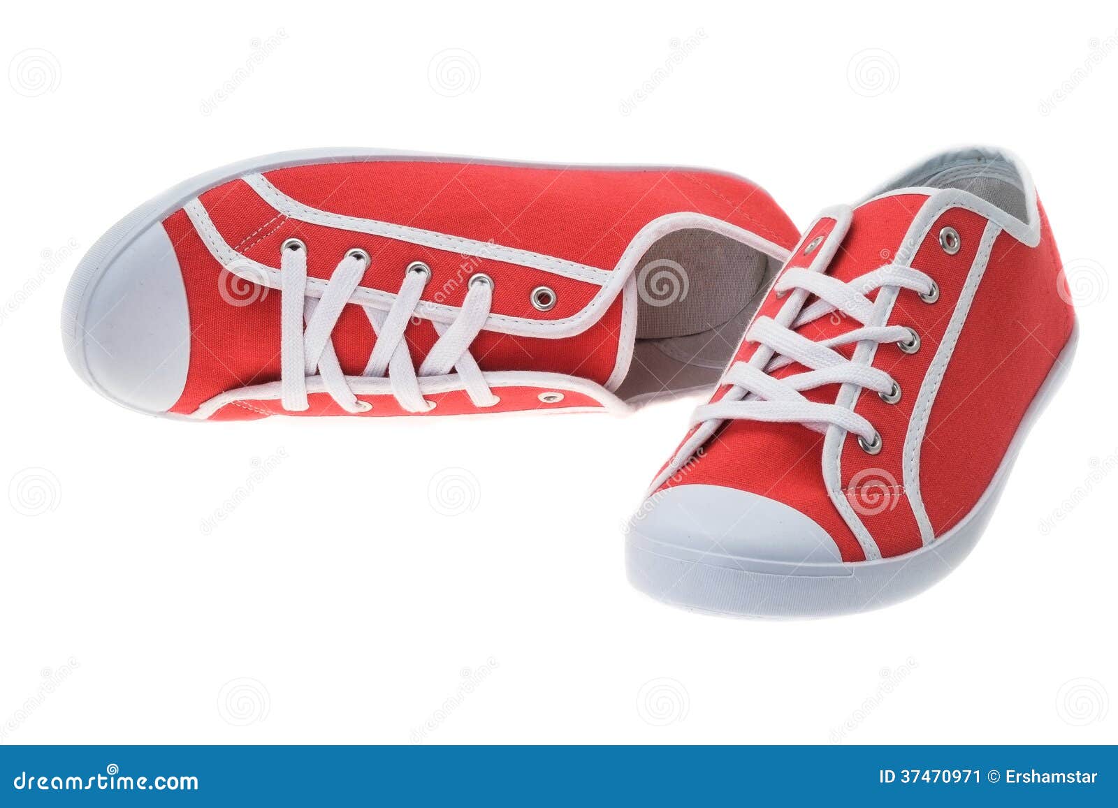 Red canvas shoes stock image. Image of classic, sneaker - 37470971