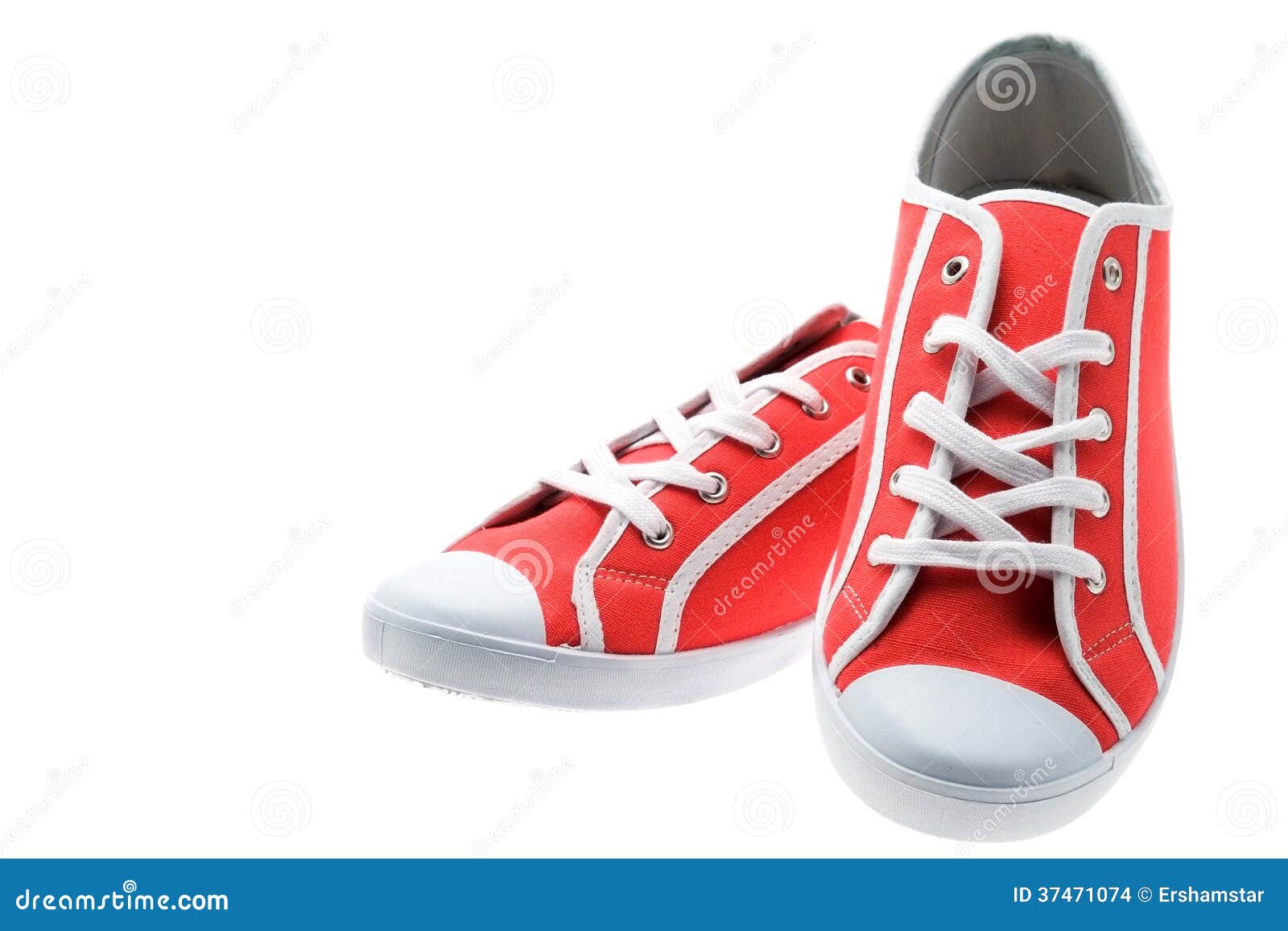 Red canvas shoes stock photo. Image of fashion, health - 37471074