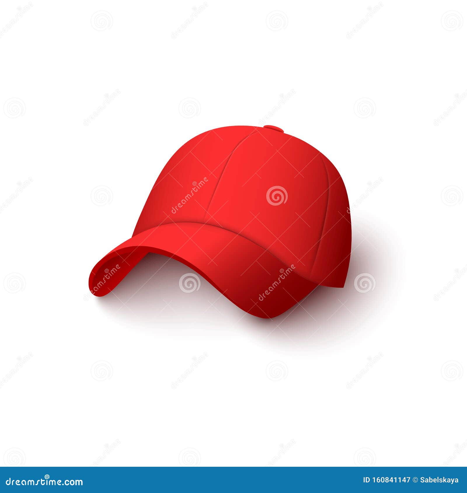 Red Cap Mockup with Realistic Cotton Texture Isolated on White ...