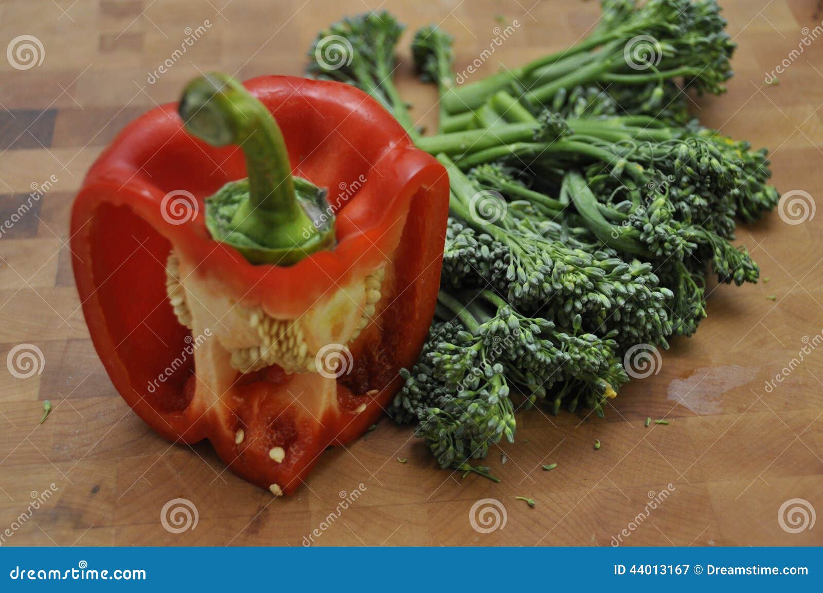 Red Capsicum on Wood Chopping Board Stock Image Image of lunch