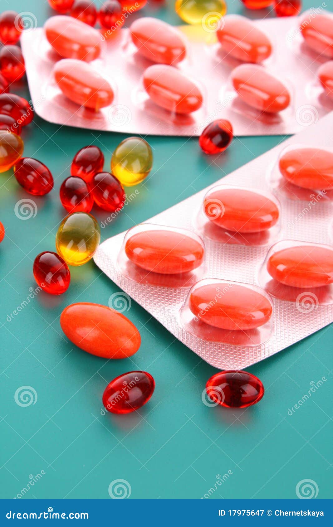 Red capsules of vitamins stock image. Image of cure, closeup 17975647