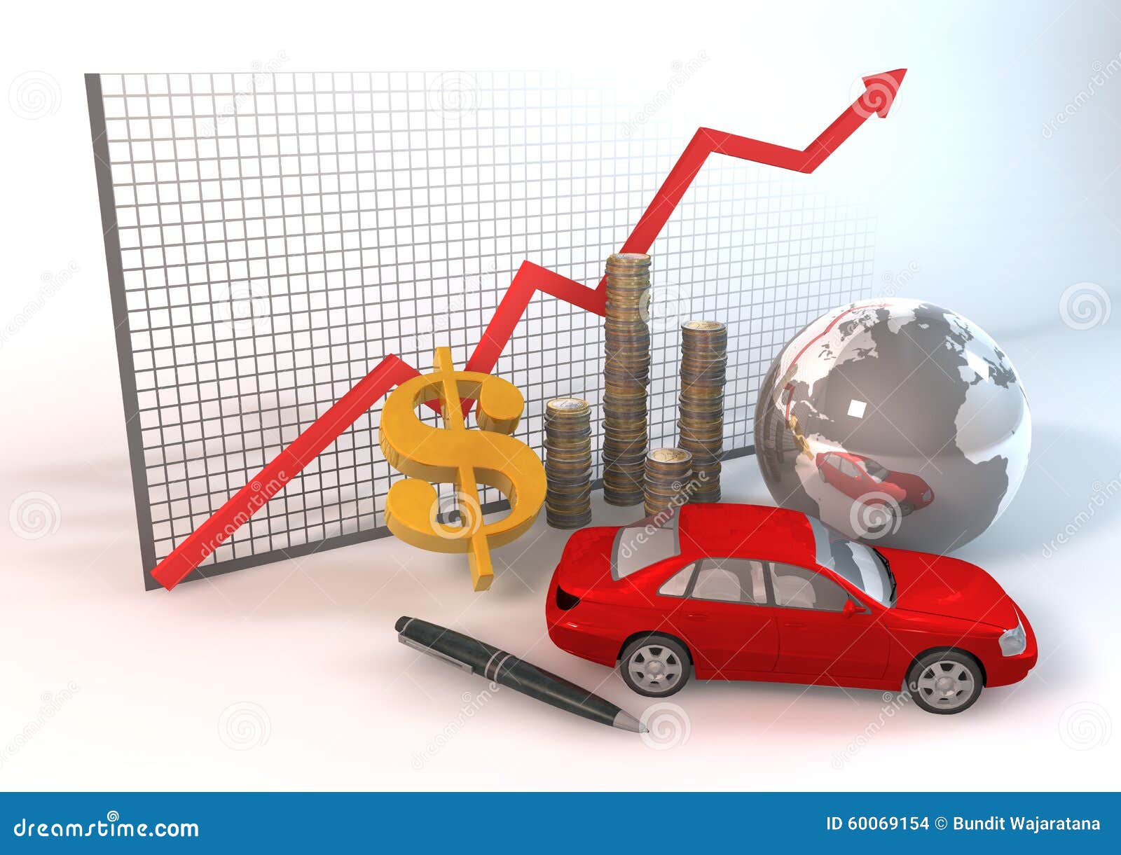 Red Car Assets Chart stock illustration. Illustration of arrow 60069154