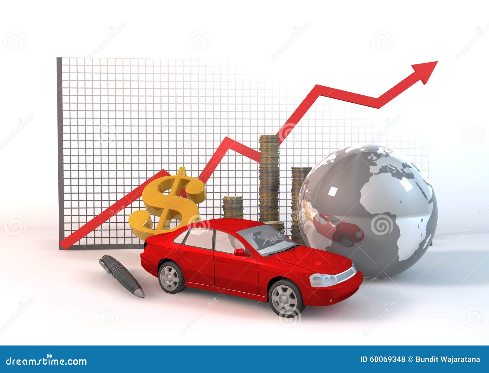 Red Car Assets Chart Front stock illustration. Illustration of rate