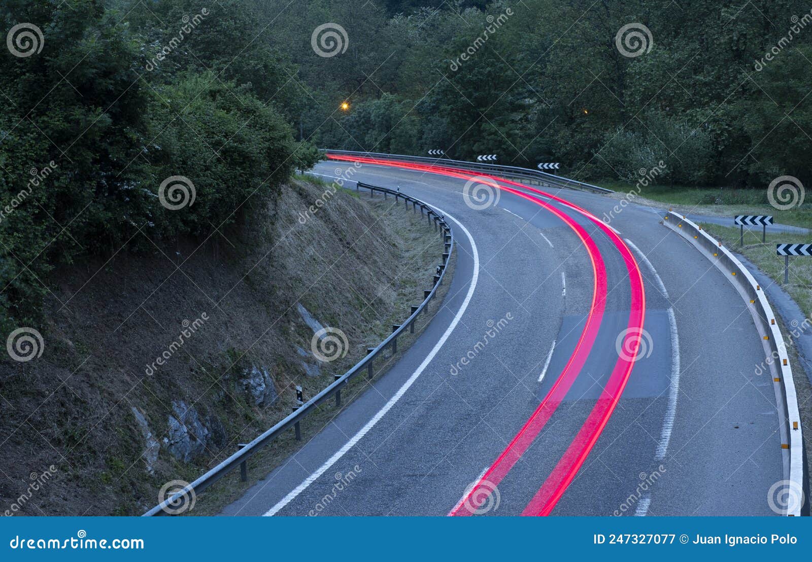 Red Car Lights on the Freeway at Night Stock Image Image of travel