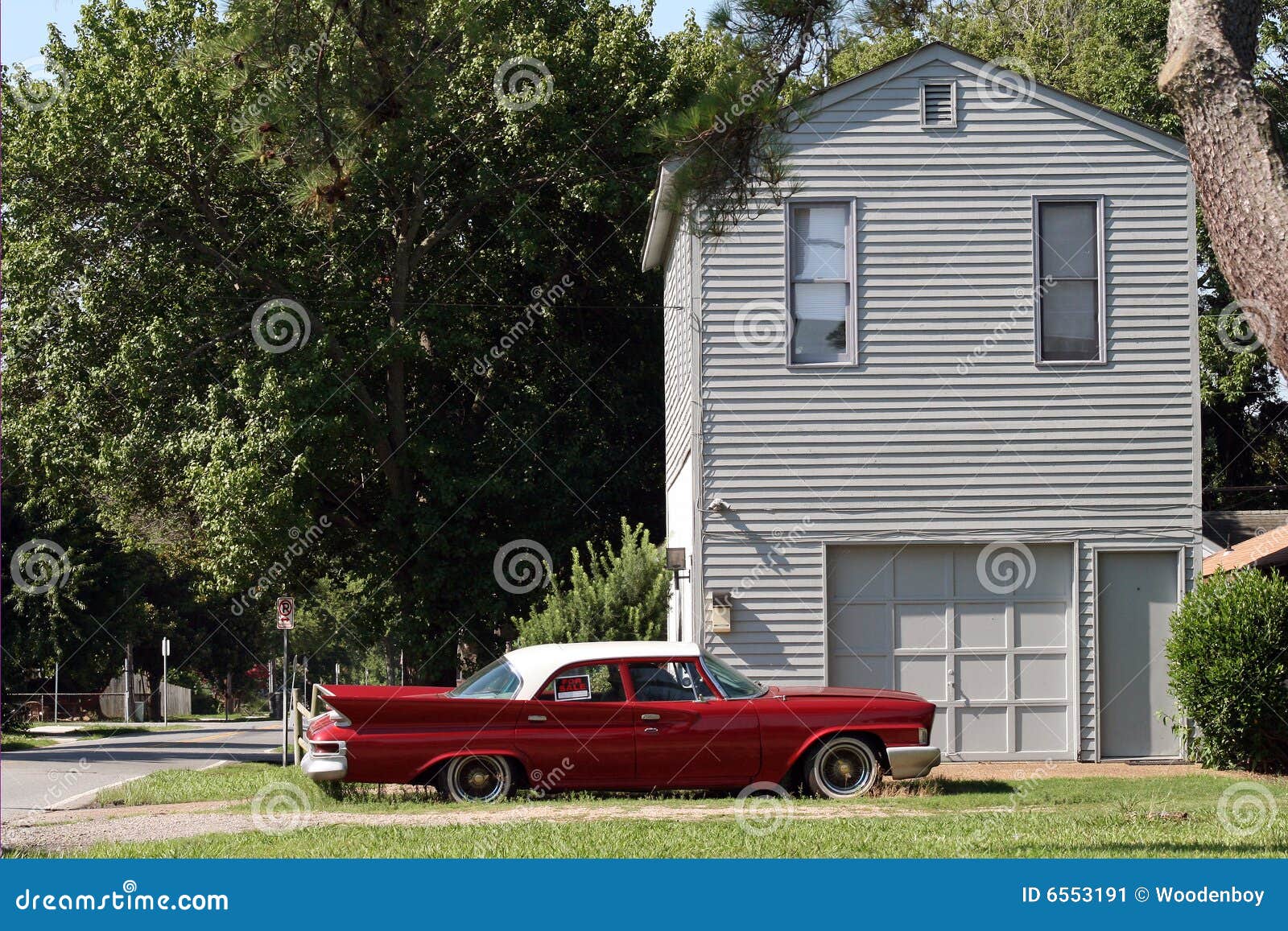 Red car for sale stock image. Image of tires, driveway 6553191