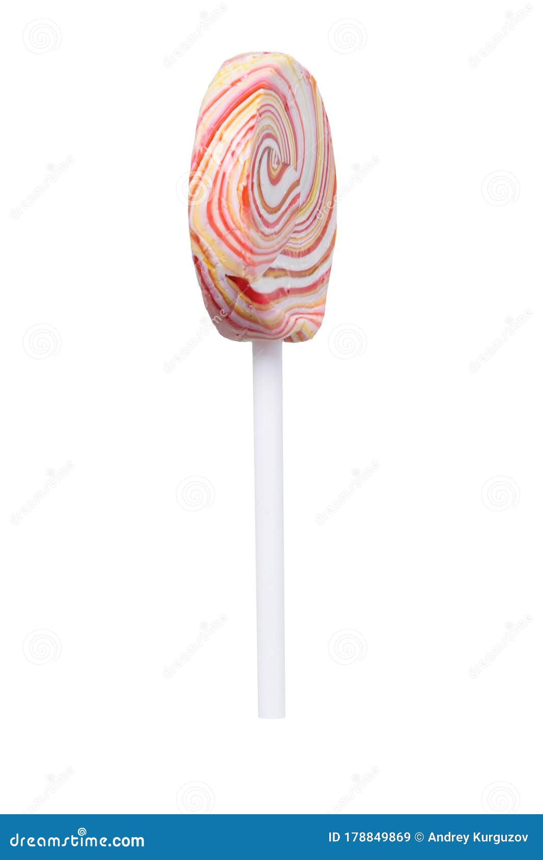 Red Caramel Candy on a Stick Side View Isolated on White Stock Image Image of food, single