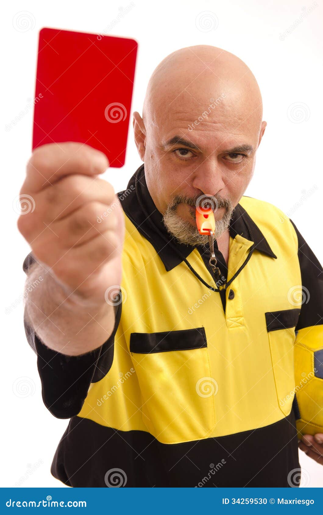 Red card! stock photo. Image of standing, professional 34259530