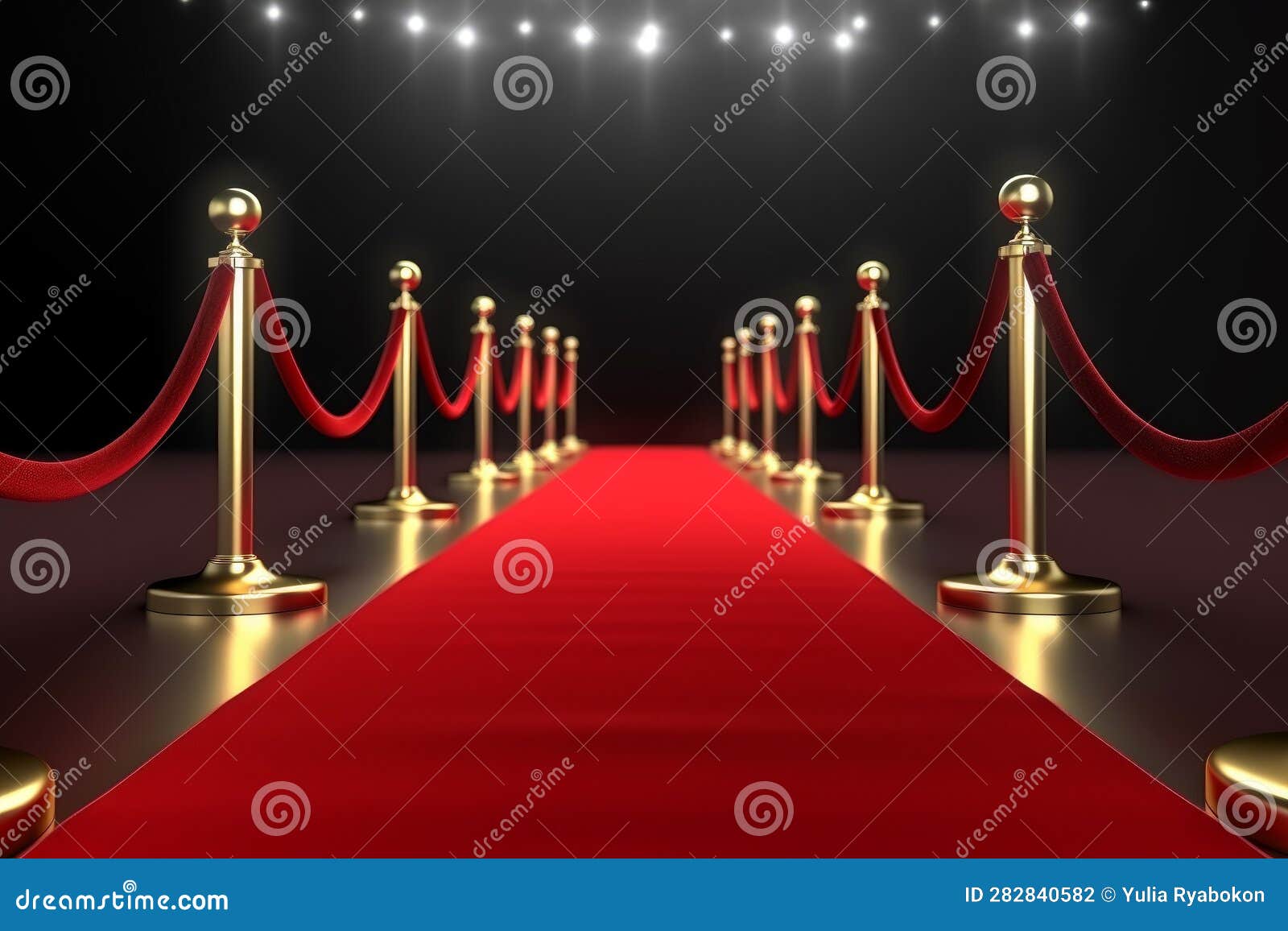 Red carpet. Generate Ai stock illustration. Illustration of entry