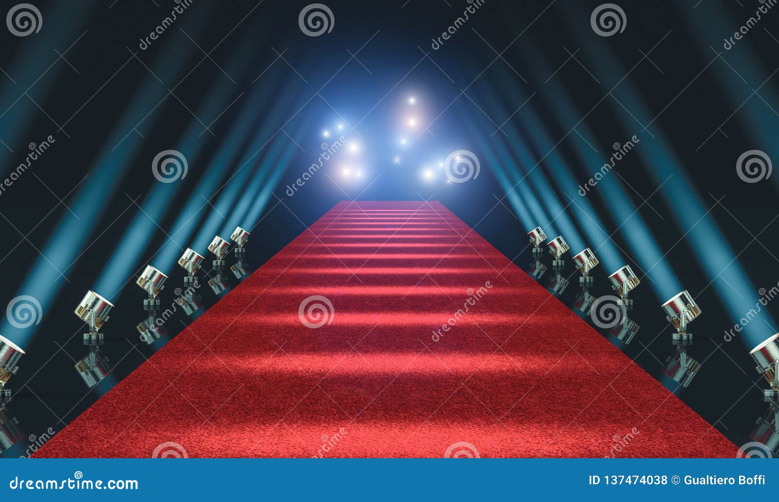 Red carpet and lights stock illustration. Illustration of winner