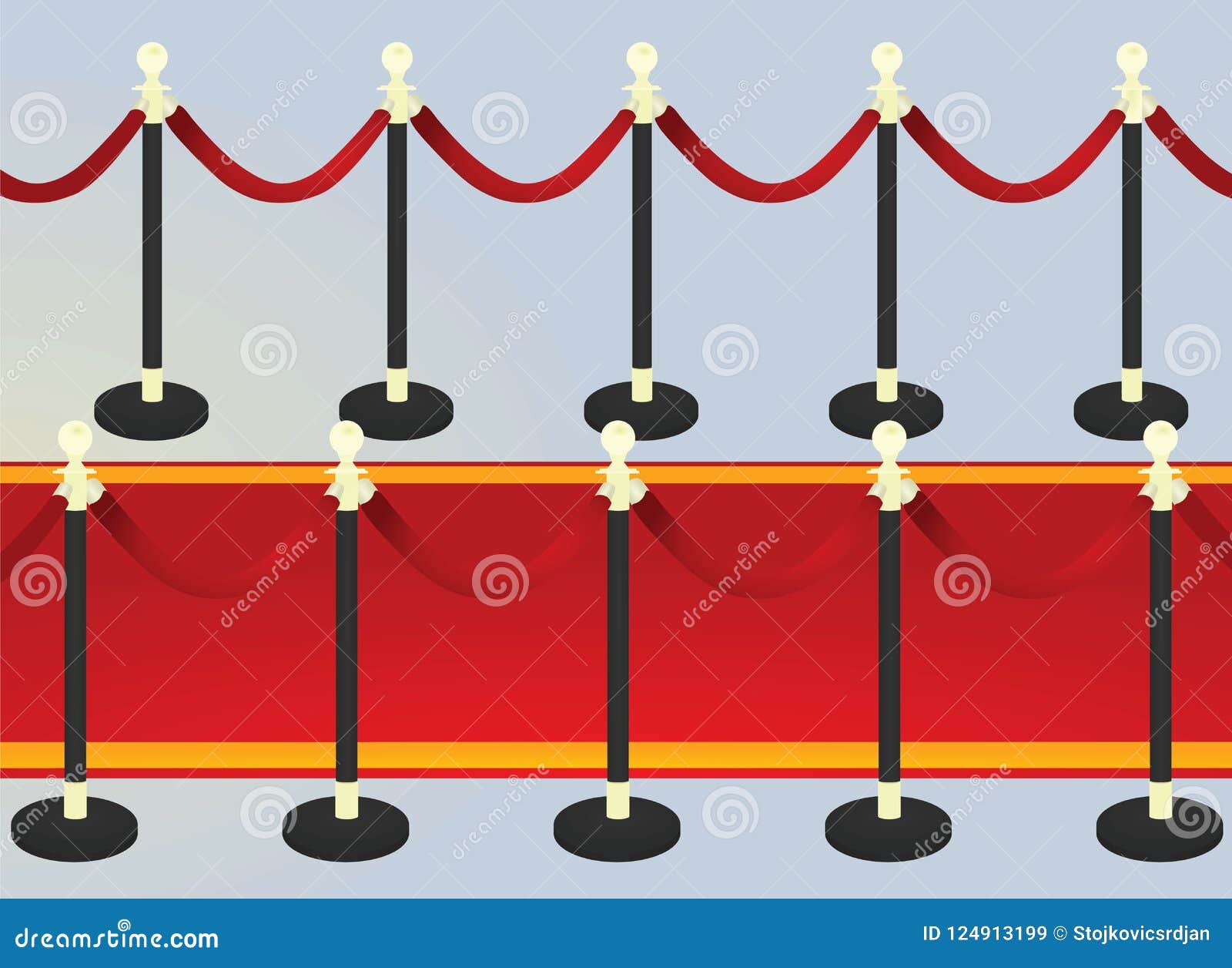 Red carpet path stock vector. Illustration of gold, award 124913199
