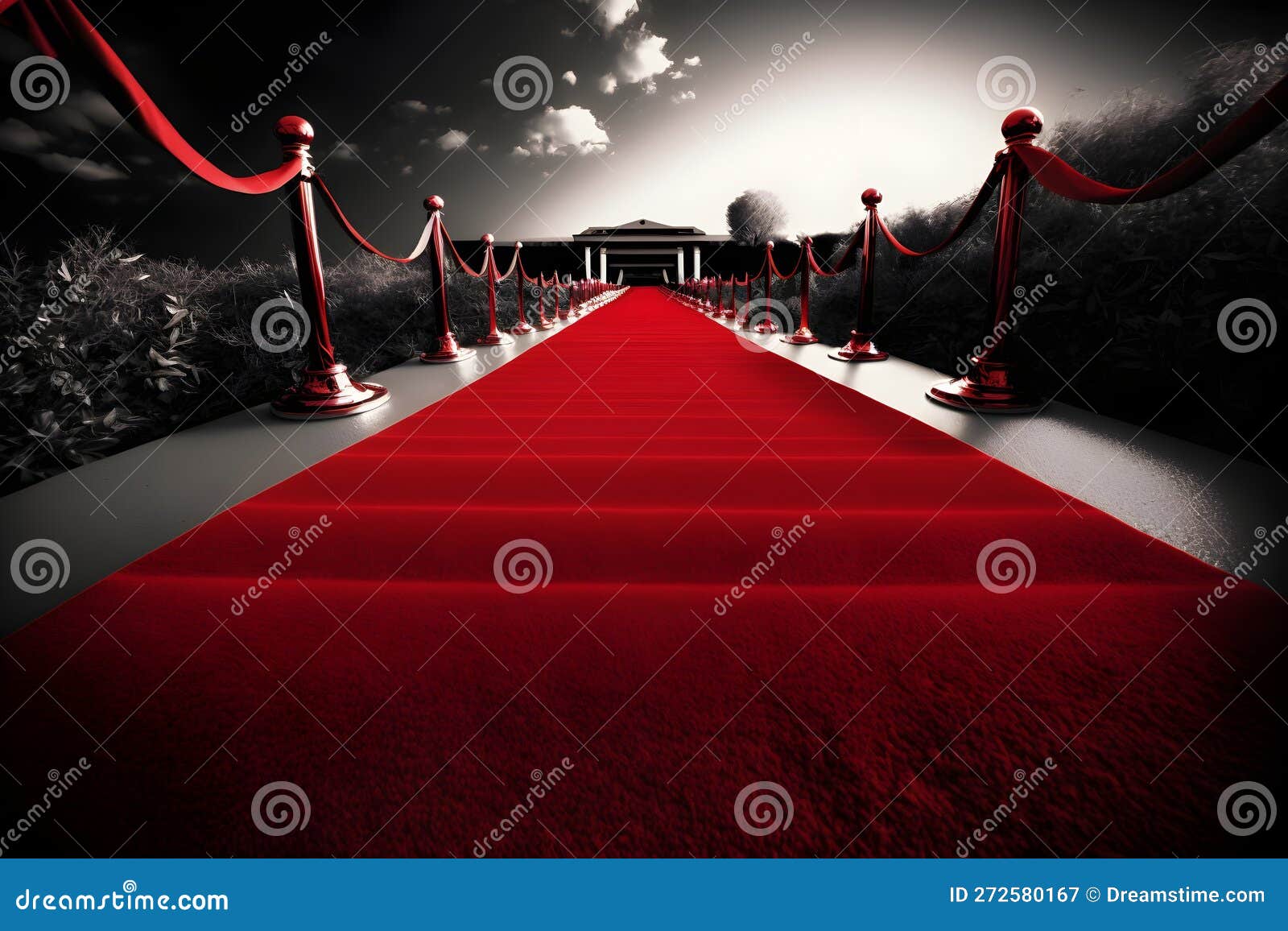 Red carpet road stock illustration. Illustration of door 272580167