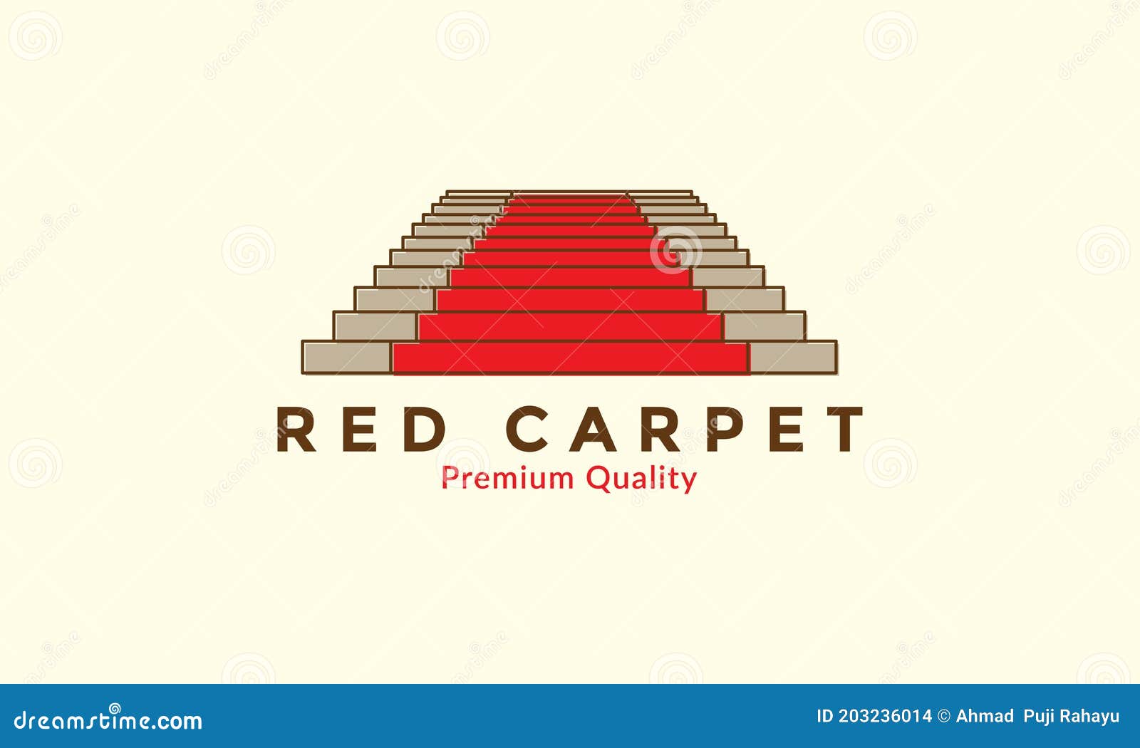 Red Carpet Stairs Logo Vector Icon Design Illustration Stock Vector