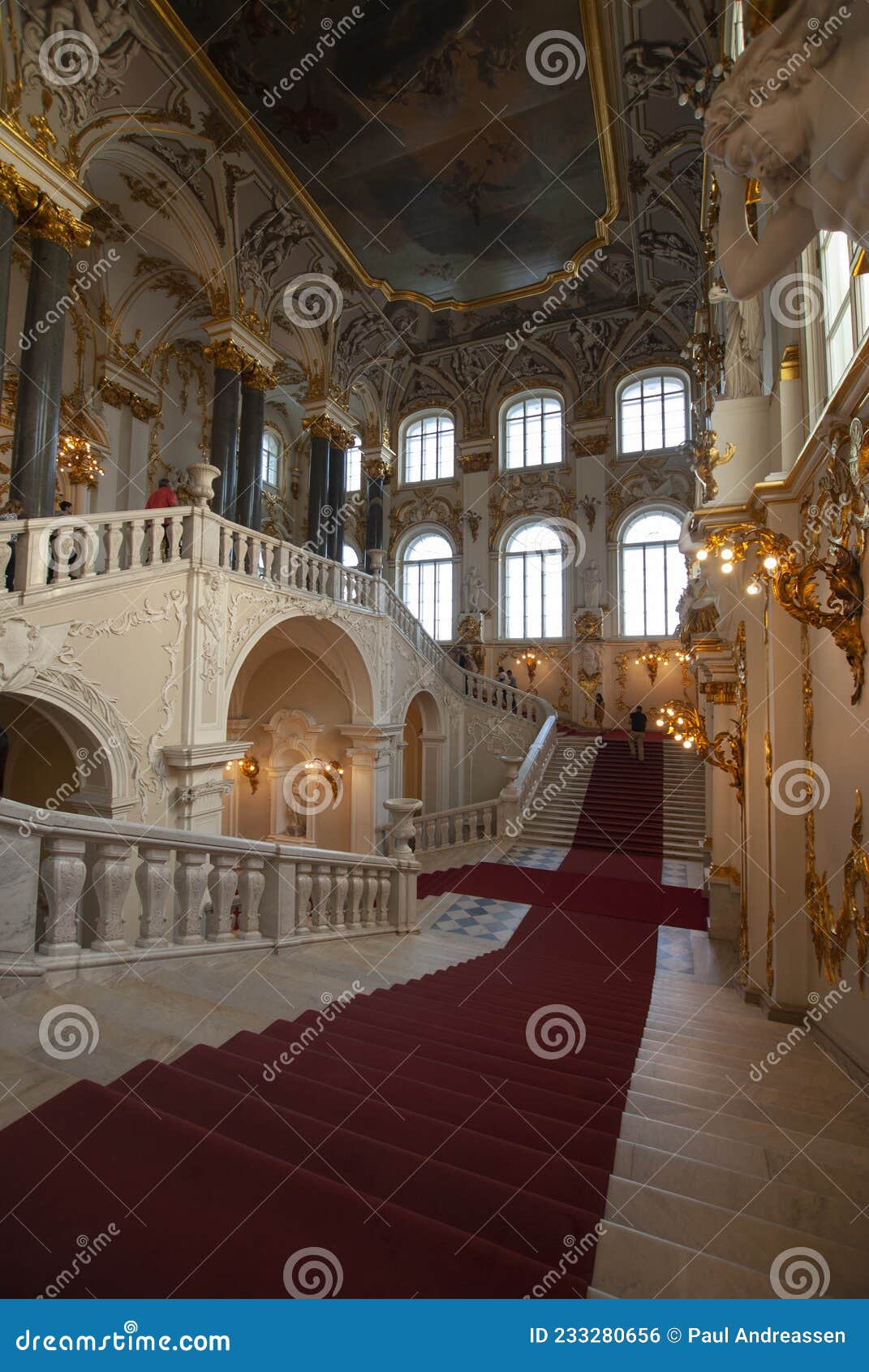 the main staircase in the russian winter palace