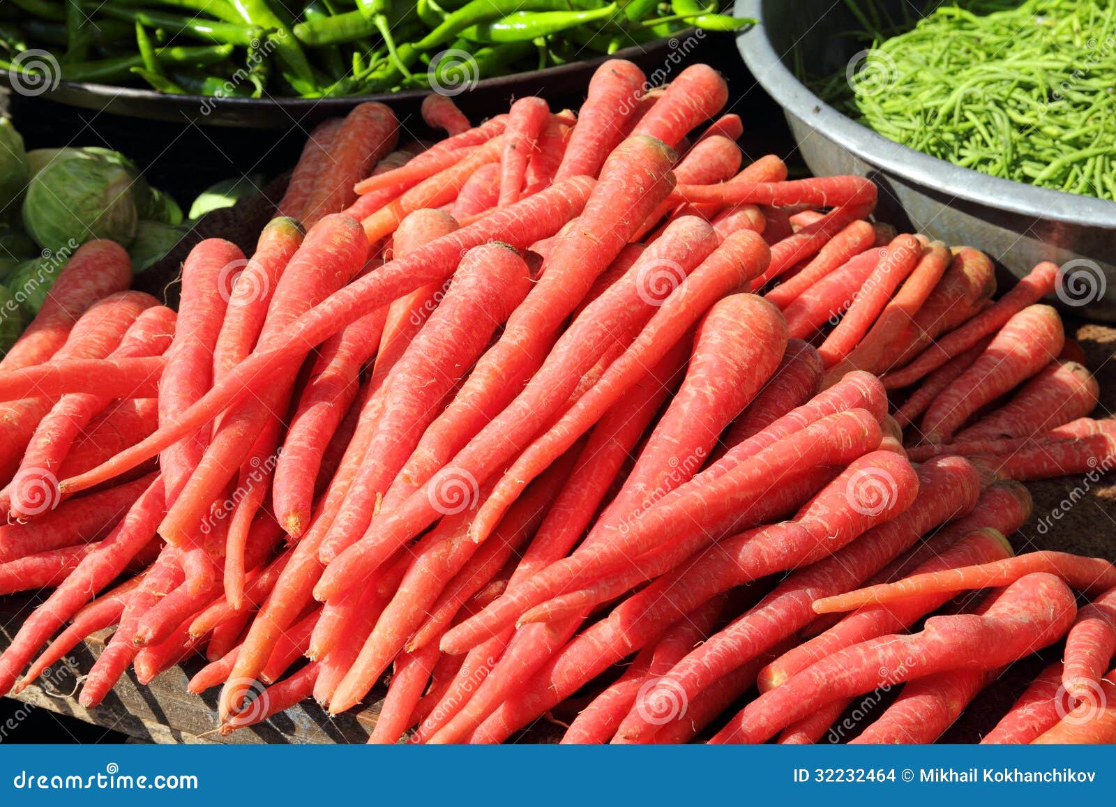 Red Carrot on Market in India Stock Photo Image of health, background