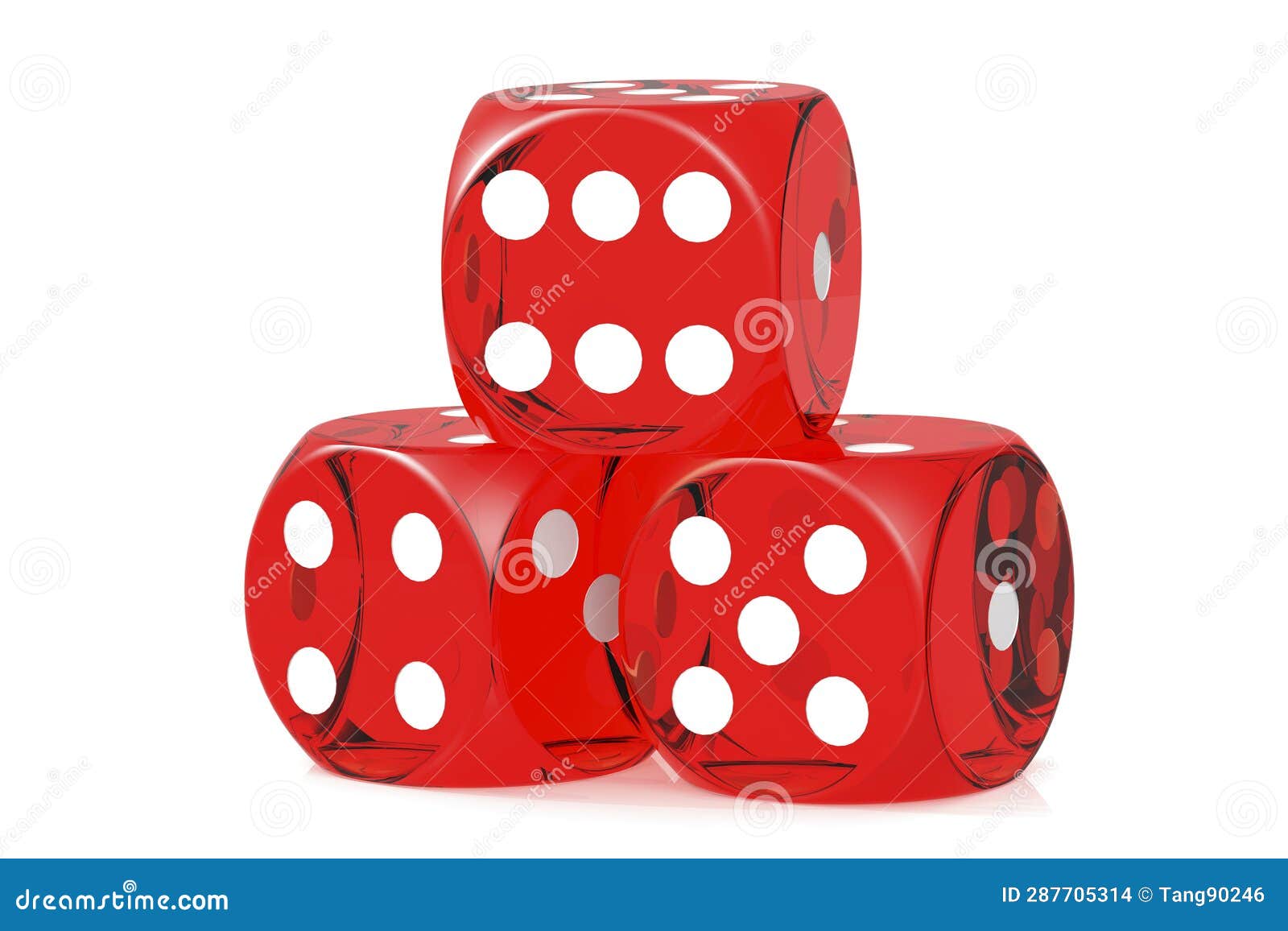 Red Casino Dice Isolated on White Background Stock Illustration