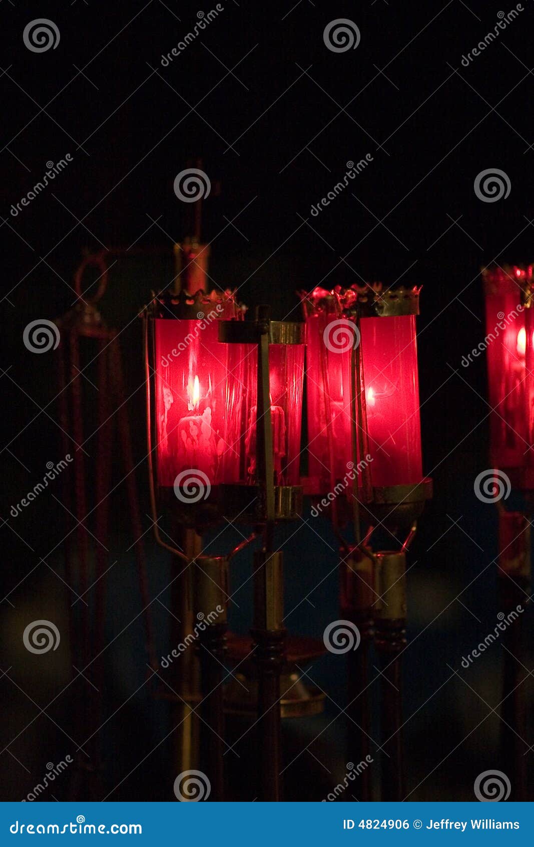 Red Catholic Church Candles Stock Photo Image of flame, light 4824906