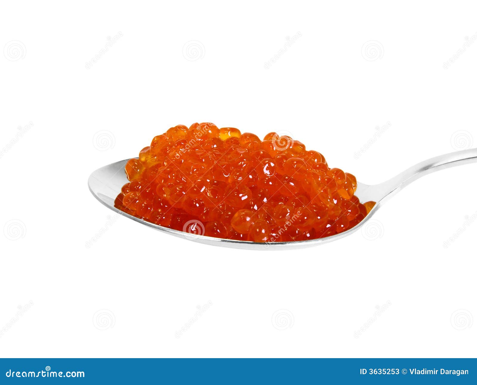Red Caviar On A Spoon Isolated Stock Image Image of russian, dinner 3635253