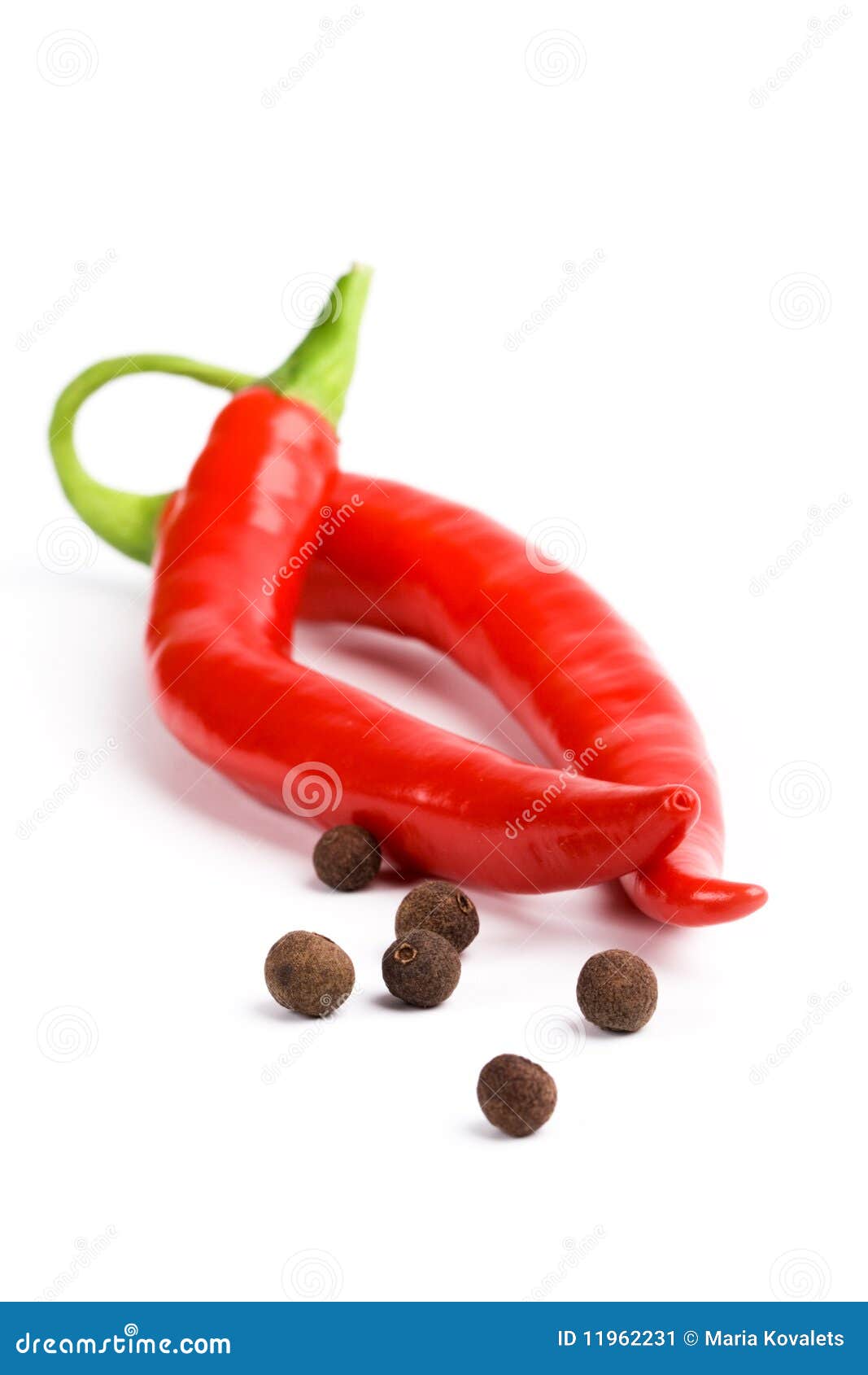 Red Cayenne and Black Pepper Stock Image Image of vegetable, close