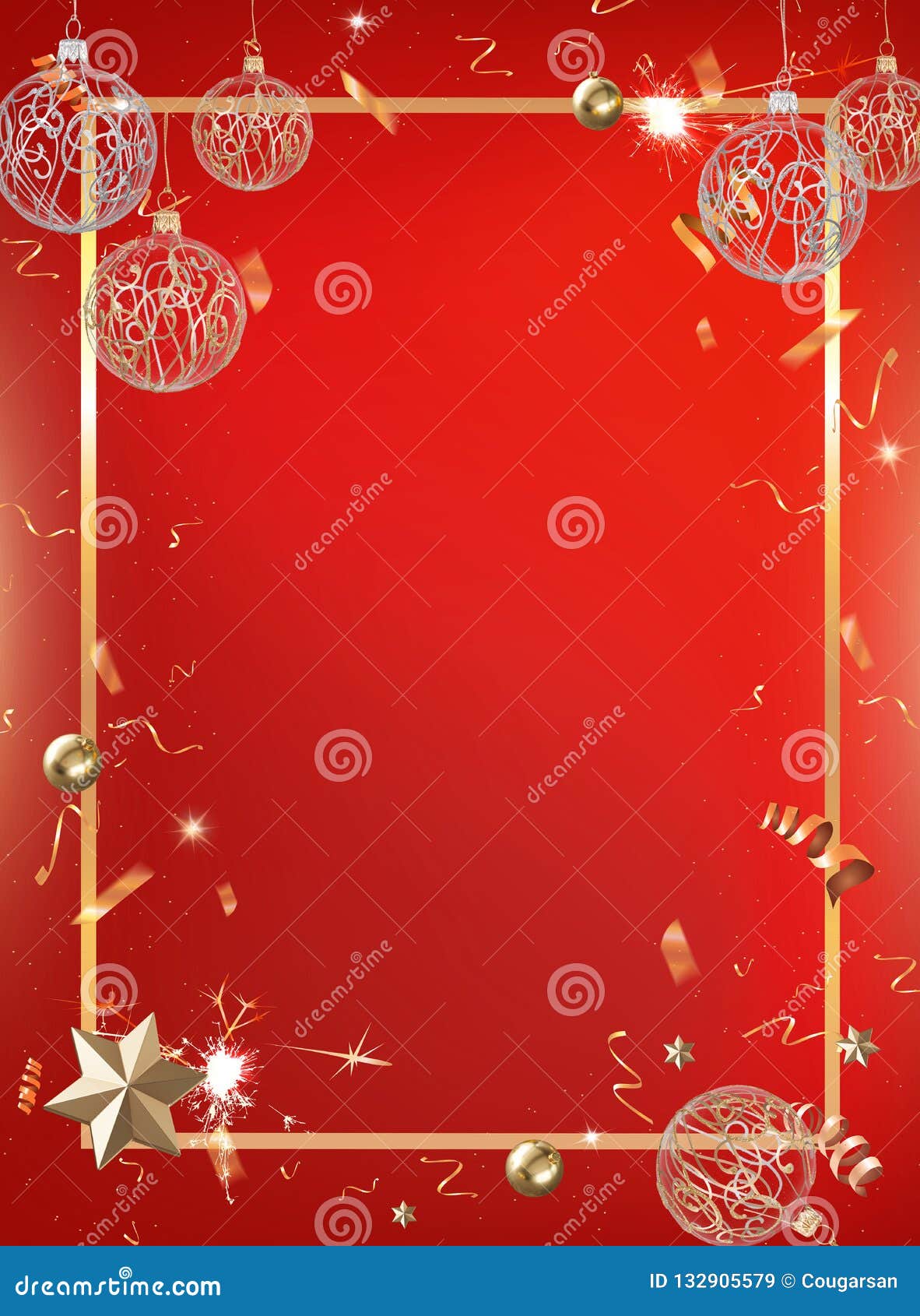 Red Celebration Party Background with Golden Confetti and Border Stock  Illustration - Illustration of christmas, graphic: 132905579