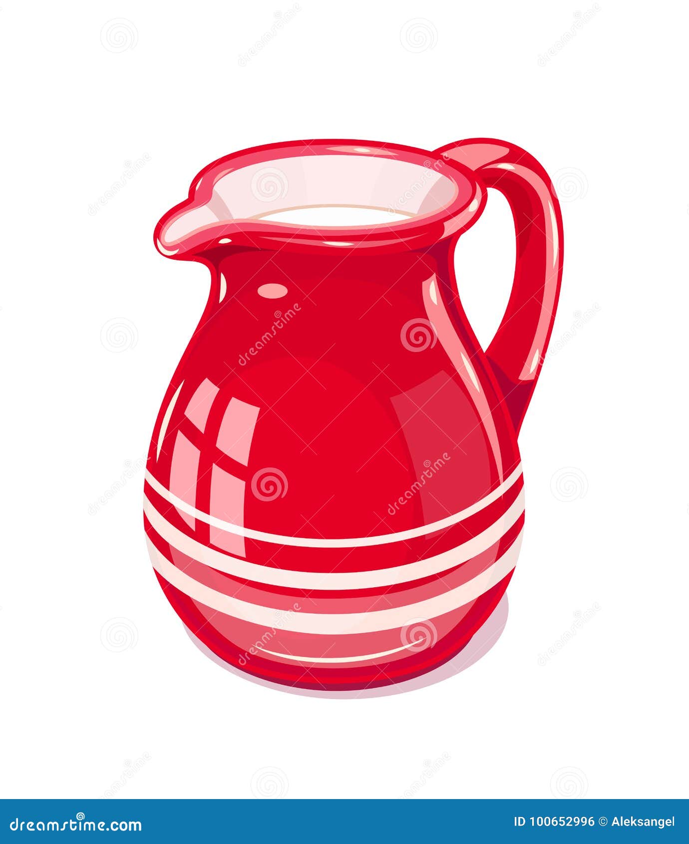 red ceramic jug with milk