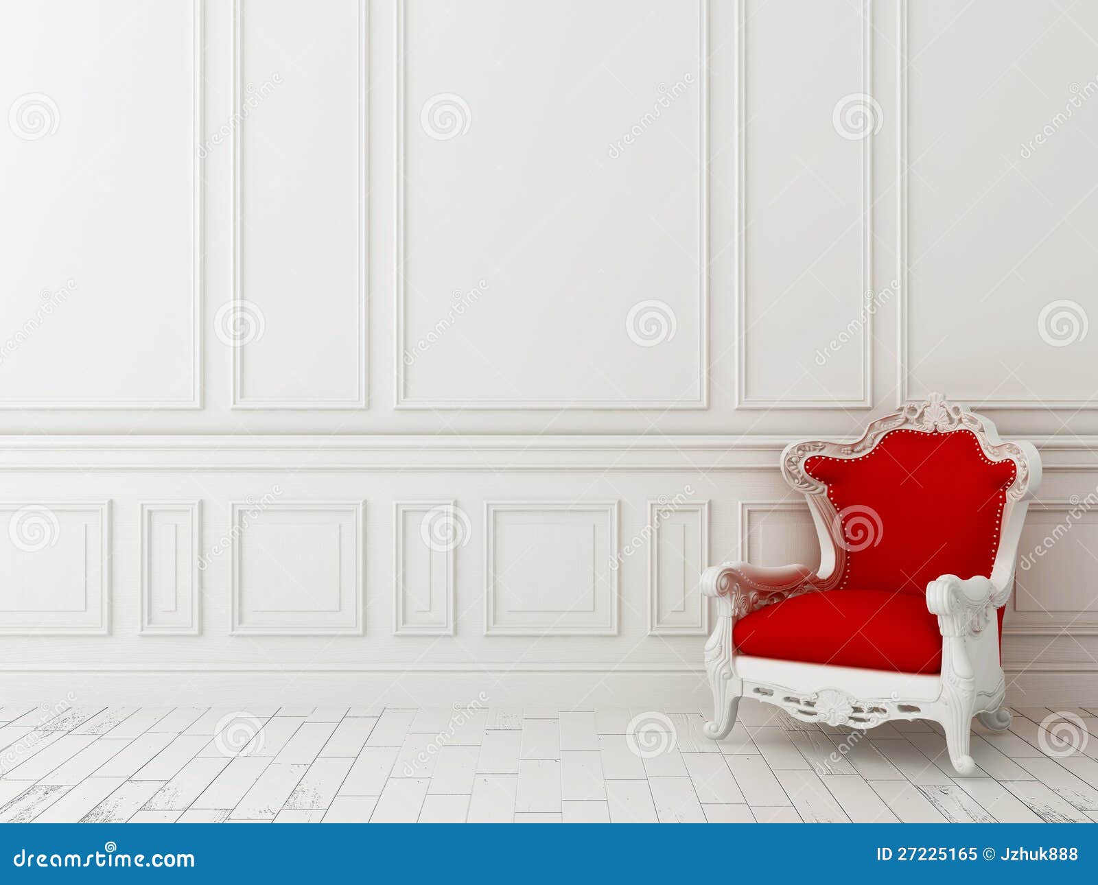 Red Chair Against a White Wall Stock Image Image of decorating