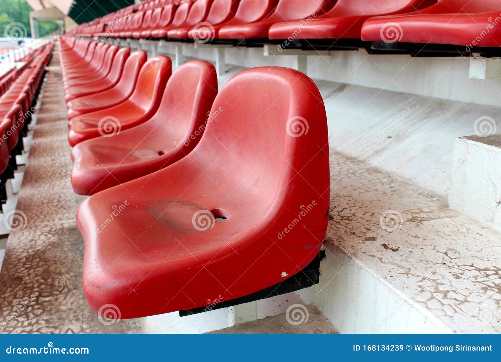 Red Chair for Watching the Sport Stock Image - Image of color, field ...